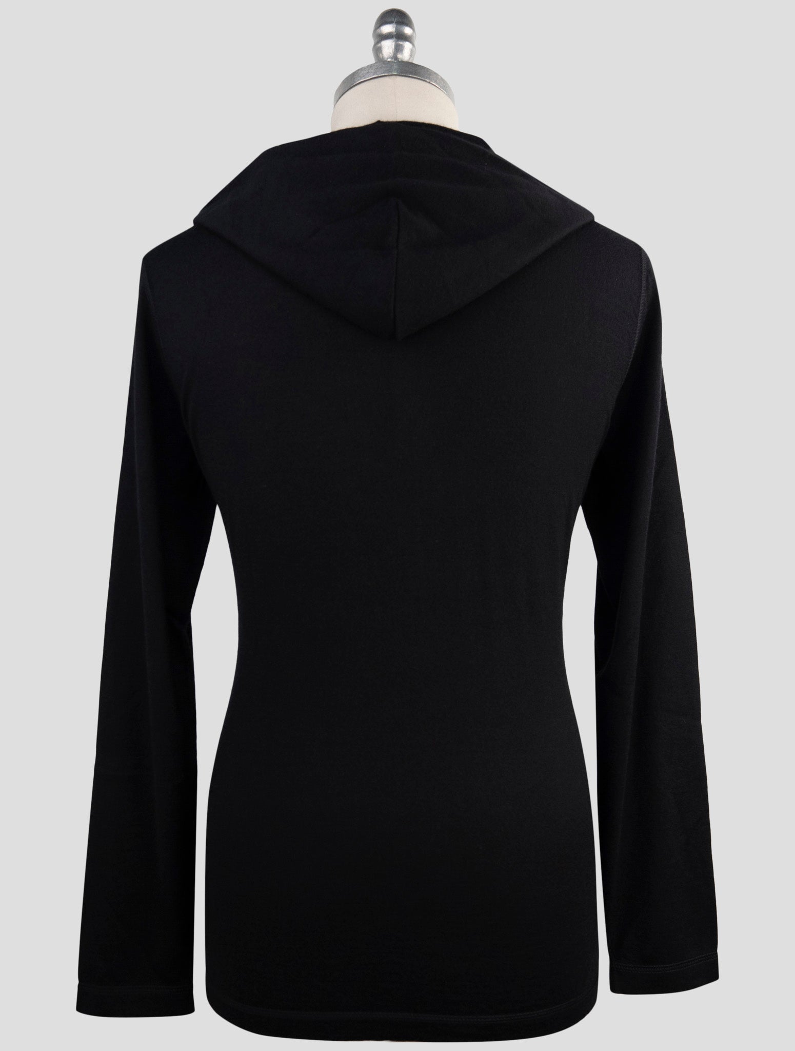 Kiton Black Cashmere Silk Sweater Half Buttons