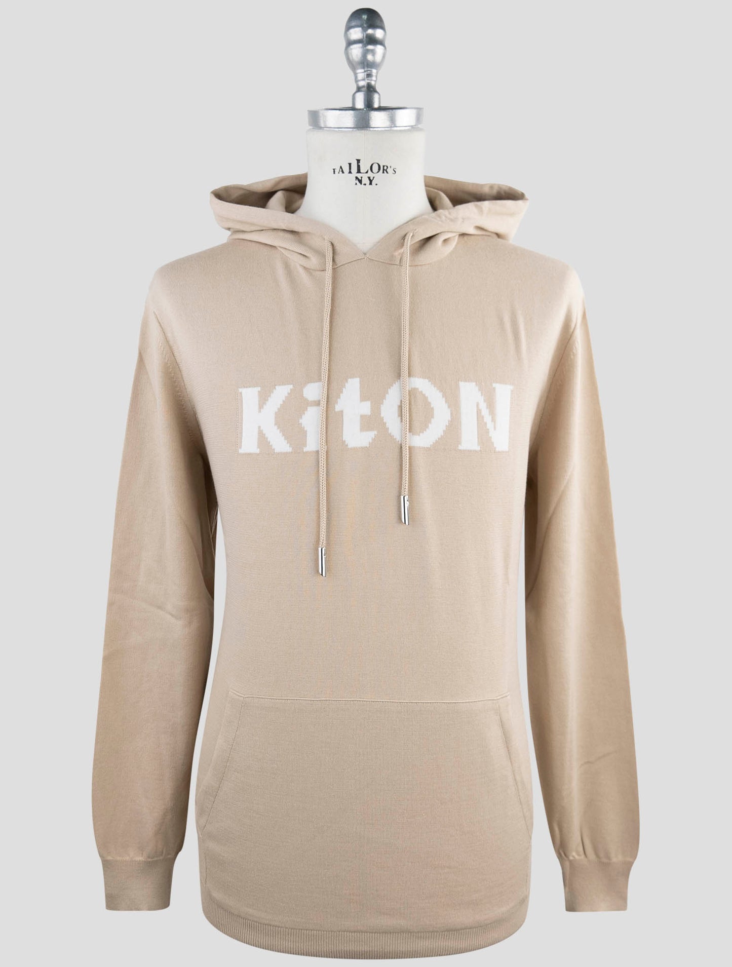 Kiton Beige Cotton Sweater Hoodie