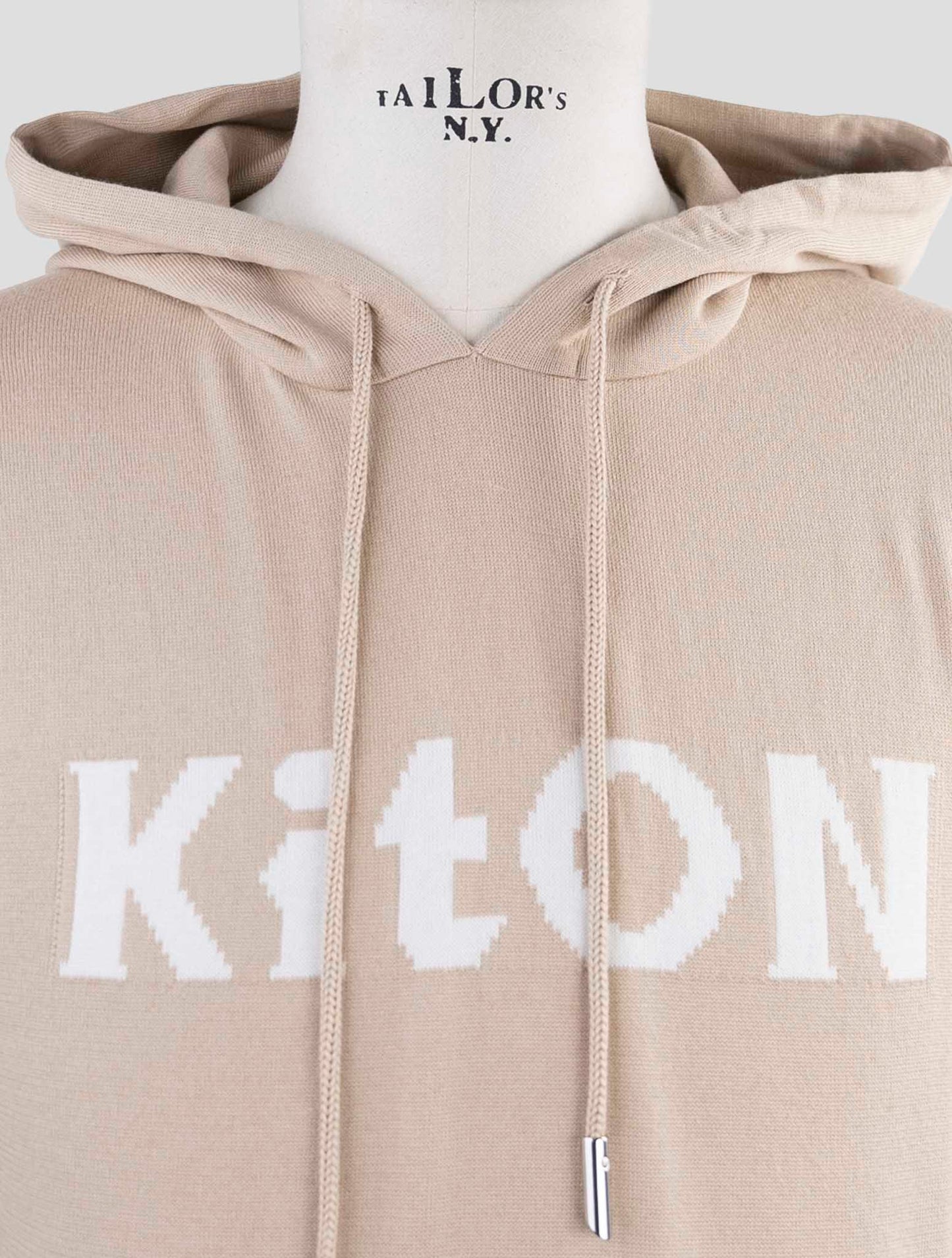 Kiton Beige Cotton Sweater Hoodie