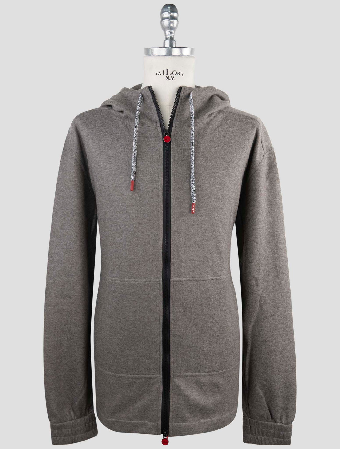 Kiton Gray Cashmere Pa Sweater Full Zip Hoodie