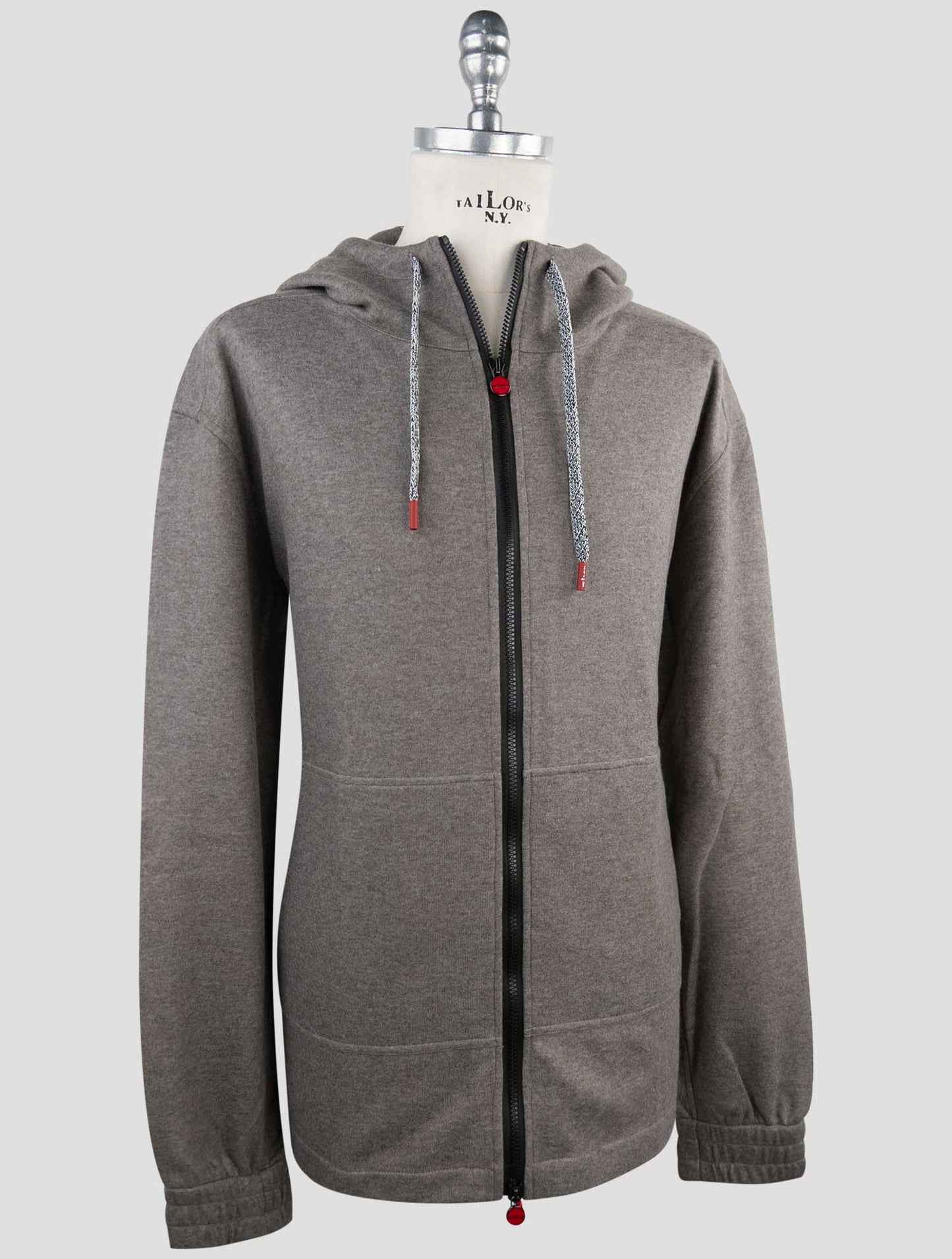 Kiton Gray Cashmere Pa Sweater Full Zip Hoodie