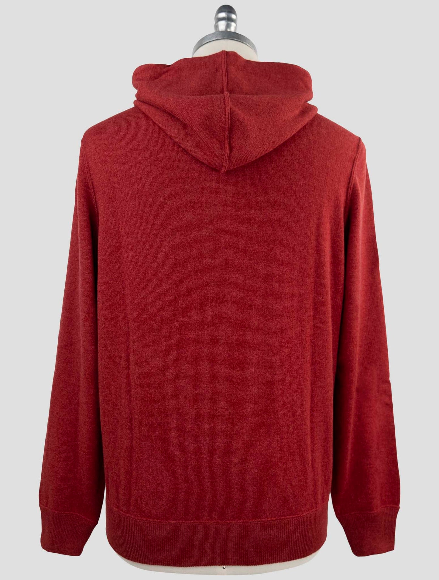 Kiton Red Cashmere Sweater Full Zip Hoodie