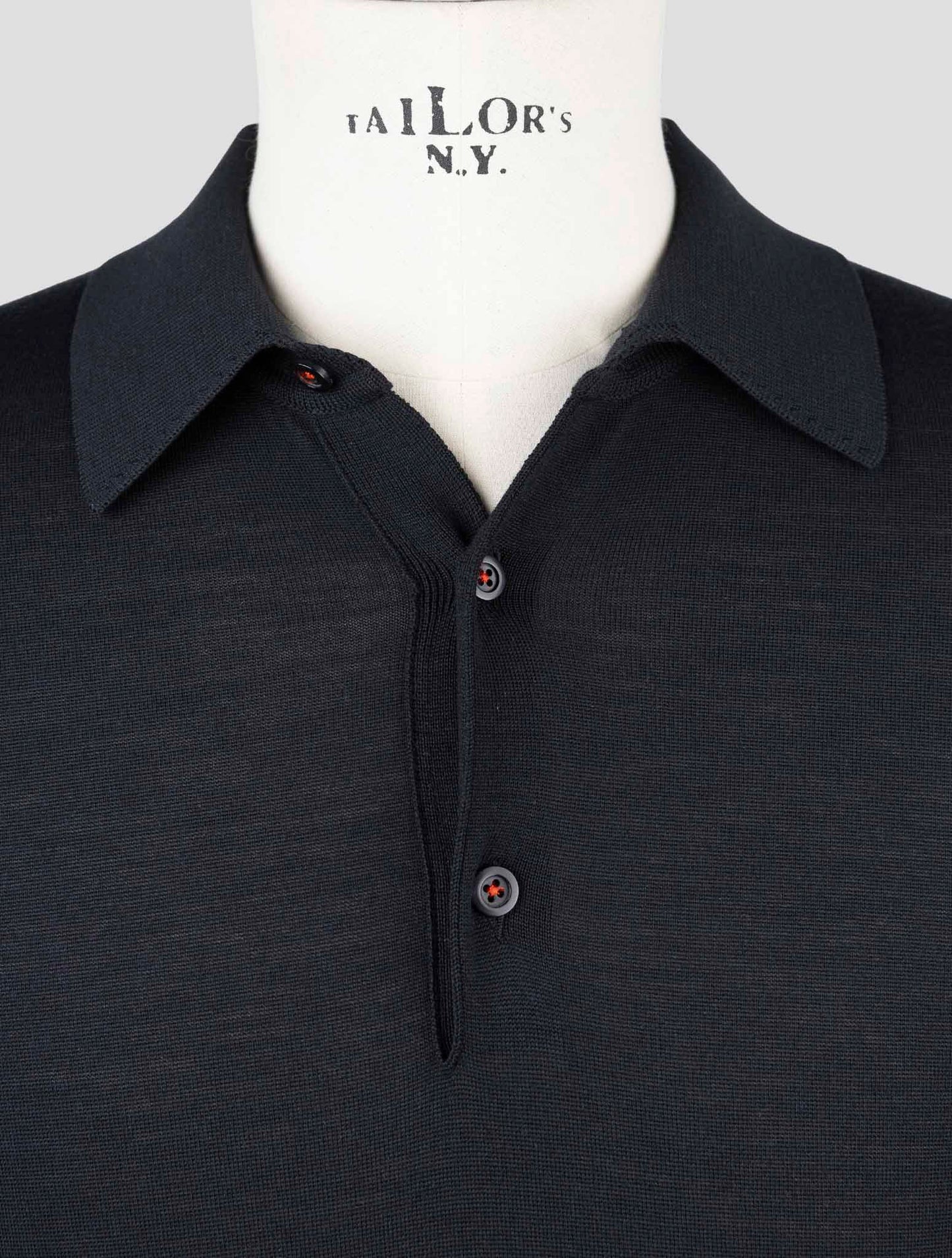 Kiton Black Wool Sweater Polo