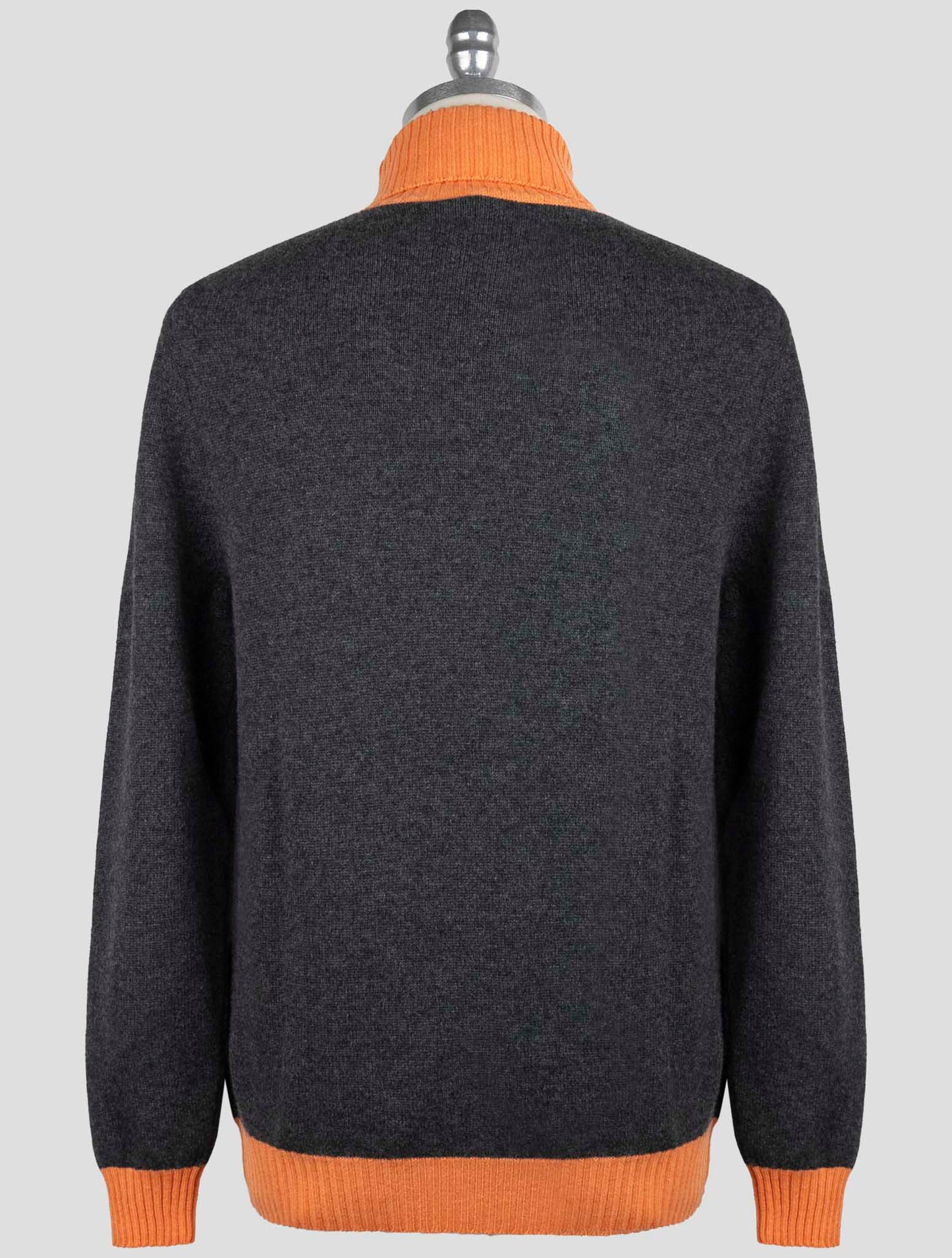 Kiton Gray Orange Cashmere Sweater Turtleneck