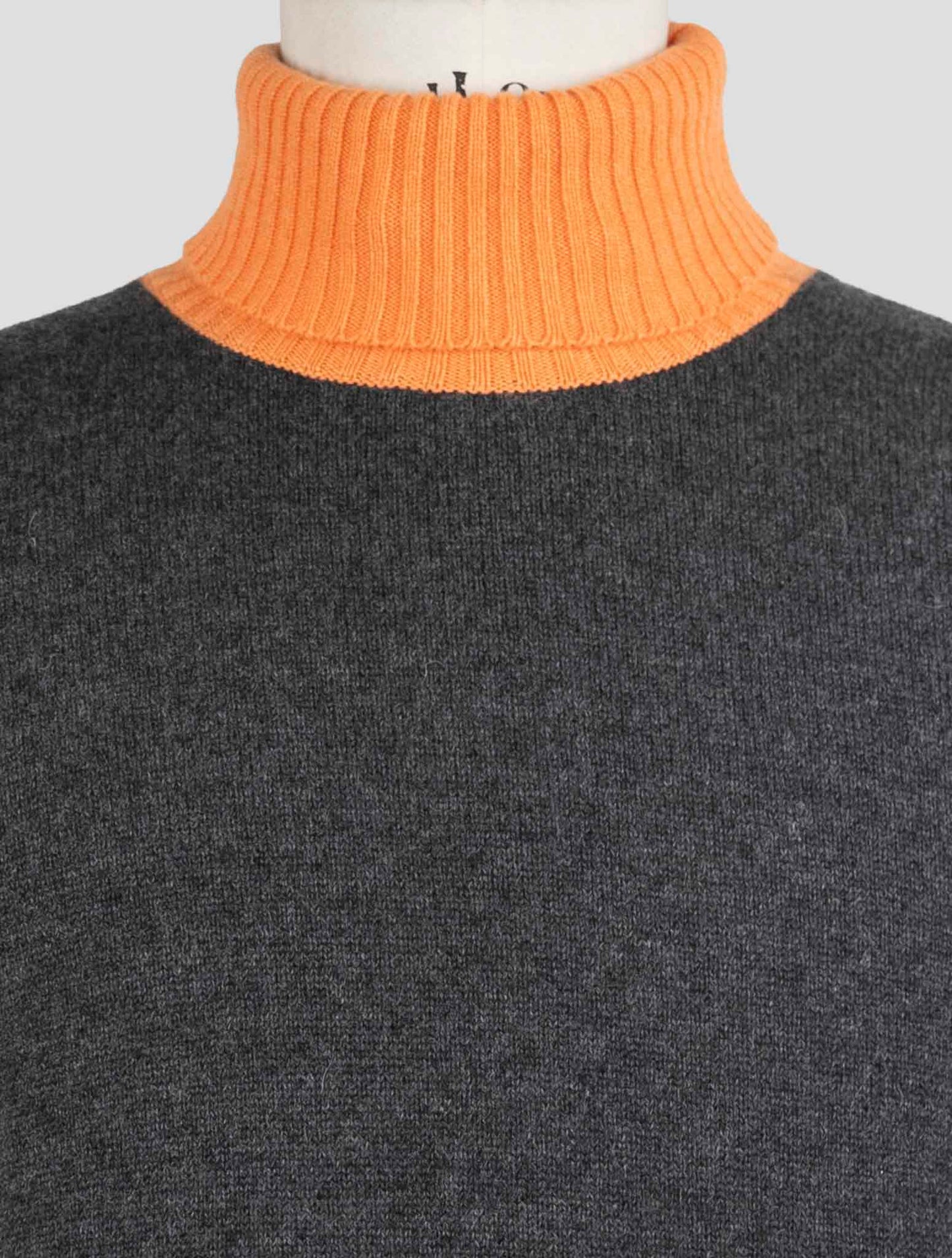 Kiton Gray Orange Cashmere Sweater Turtleneck