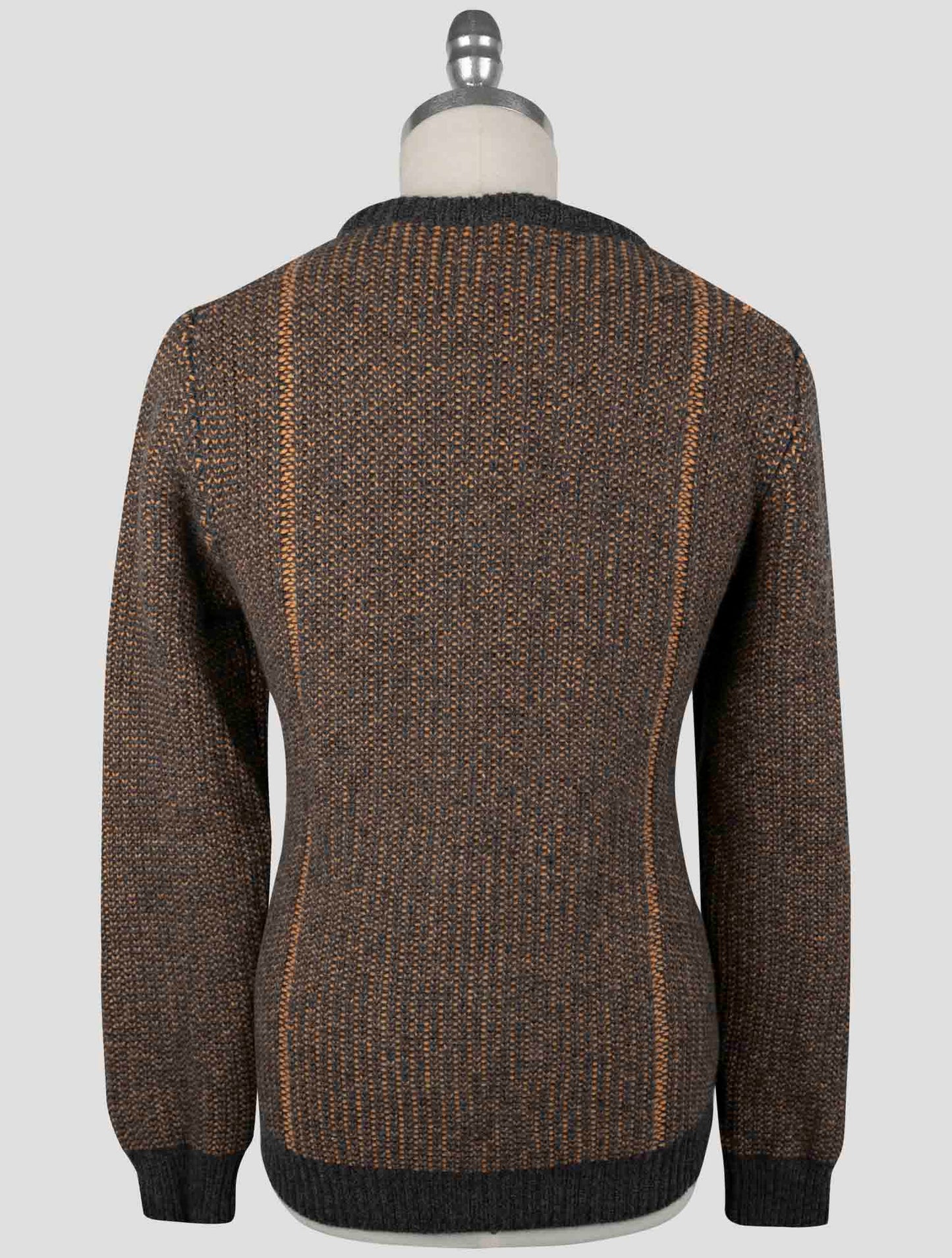 Kiton Gray Orange Cashmere Sweater Crewneck