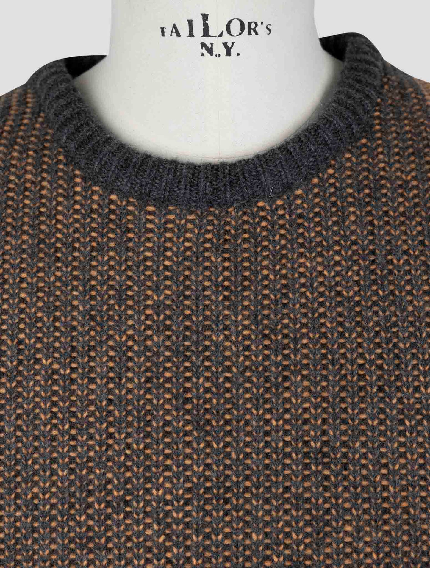 Kiton Gray Orange Cashmere Sweater Crewneck