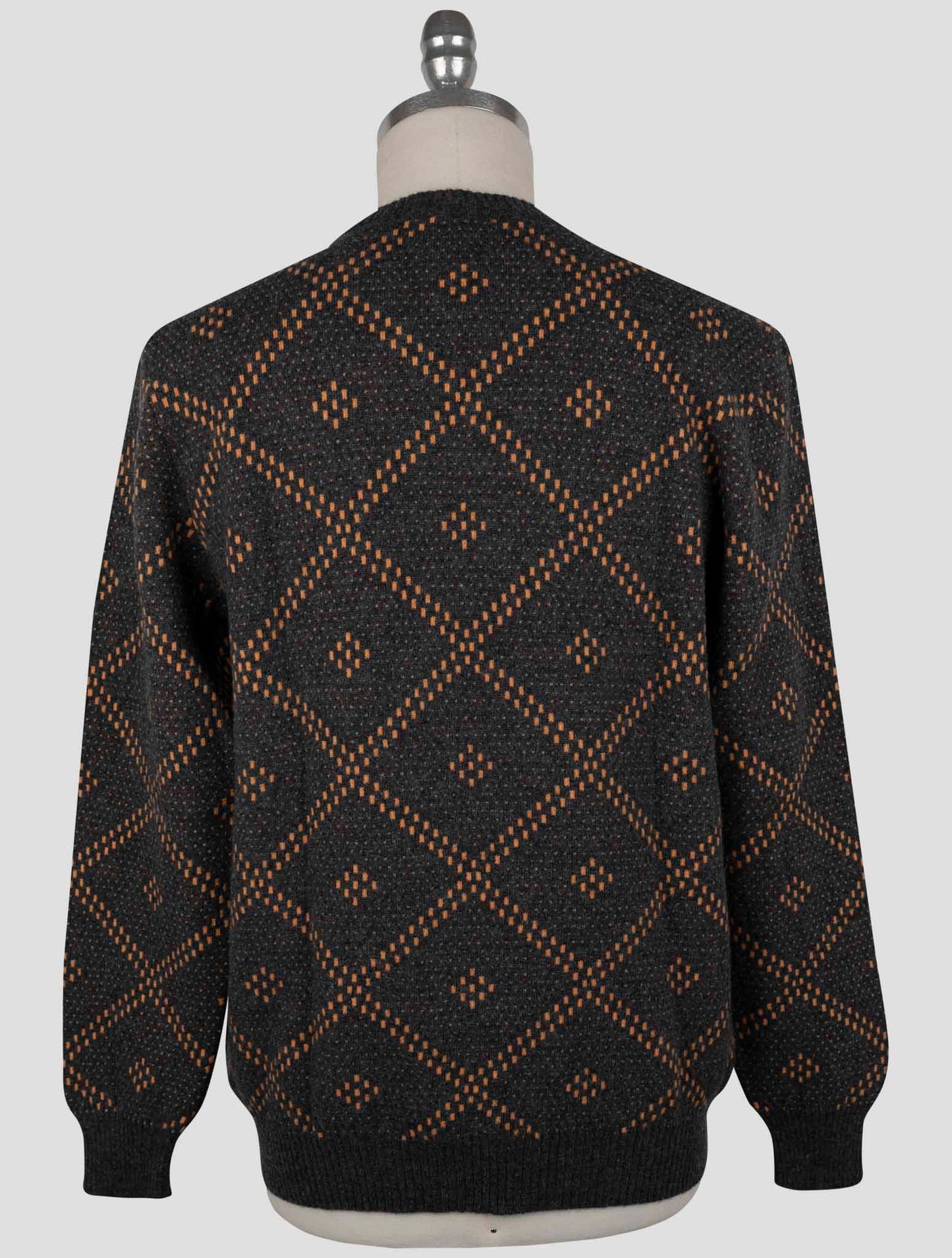 Kiton Gray Orange Cashmere Sweater Crewneck