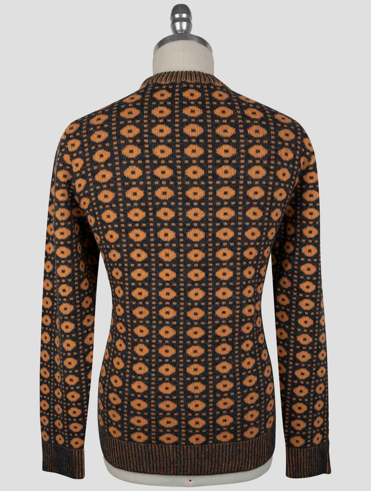 Kiton Gray Orange Cashmere Sweater Crewneck