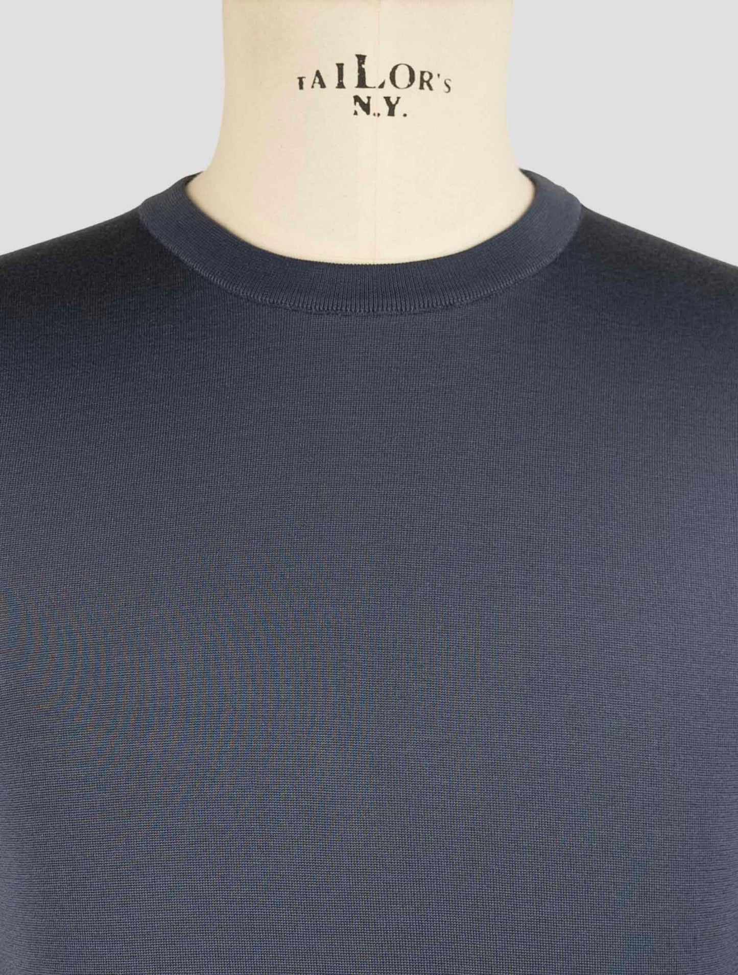 Kiton Blue Silk Sweater Crewneck