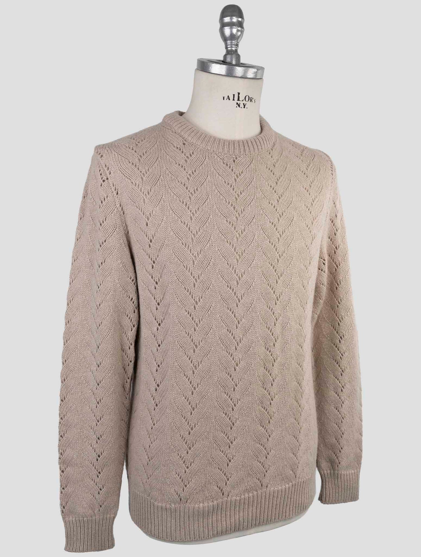 Kiton Beige Cashmere Sweater Crewneck