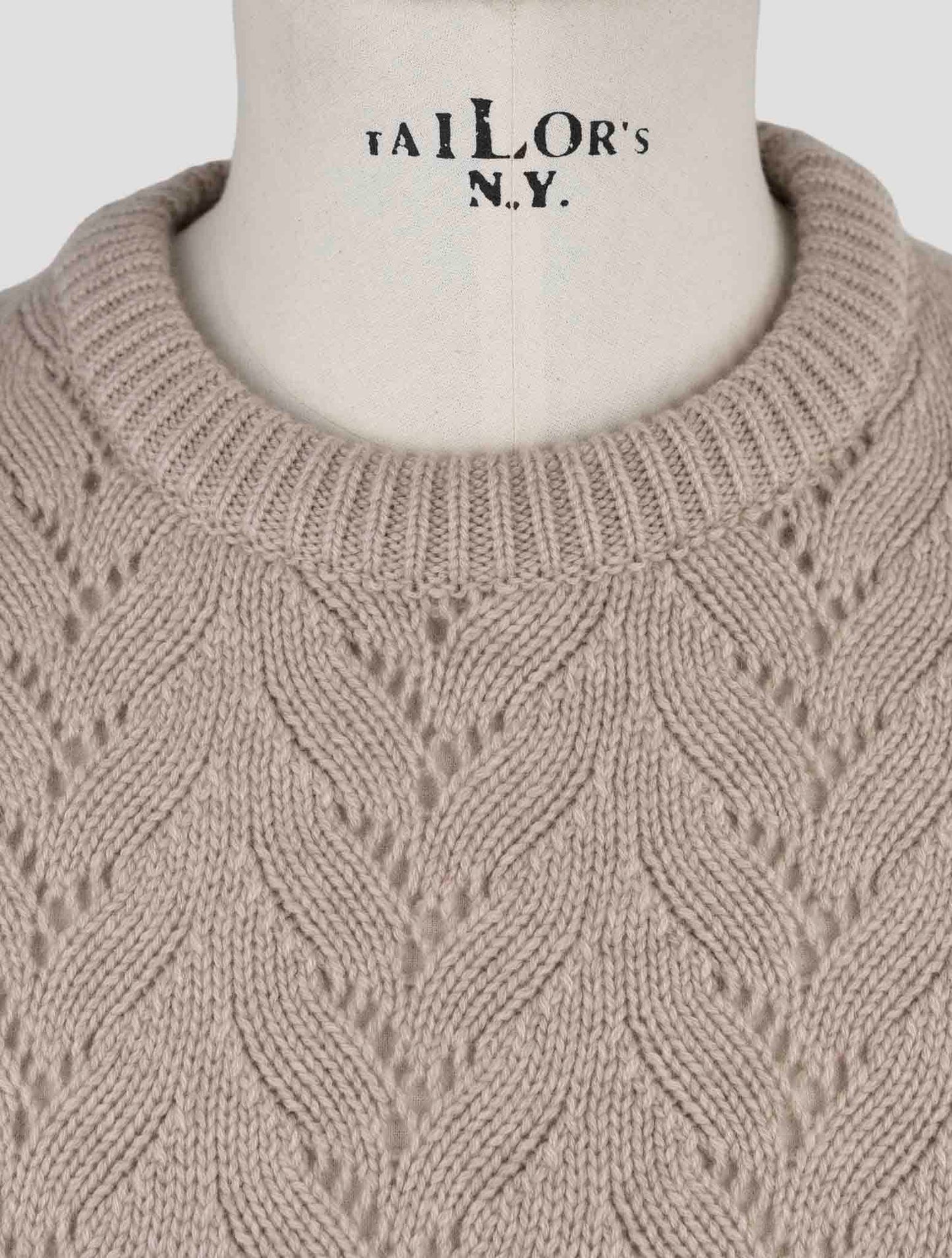 Kiton Beige Cashmere Sweater Crewneck