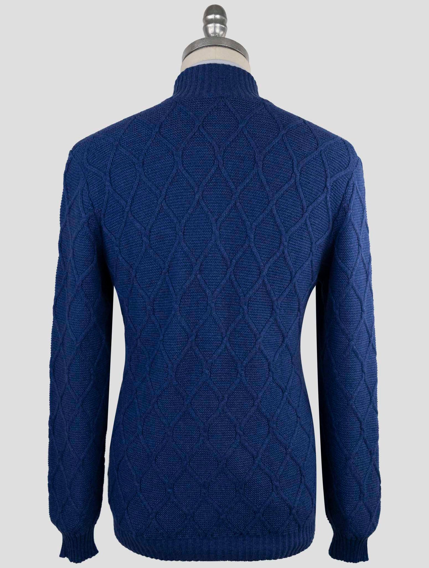 Kiton Blue Cashmere Sweater Full Zip