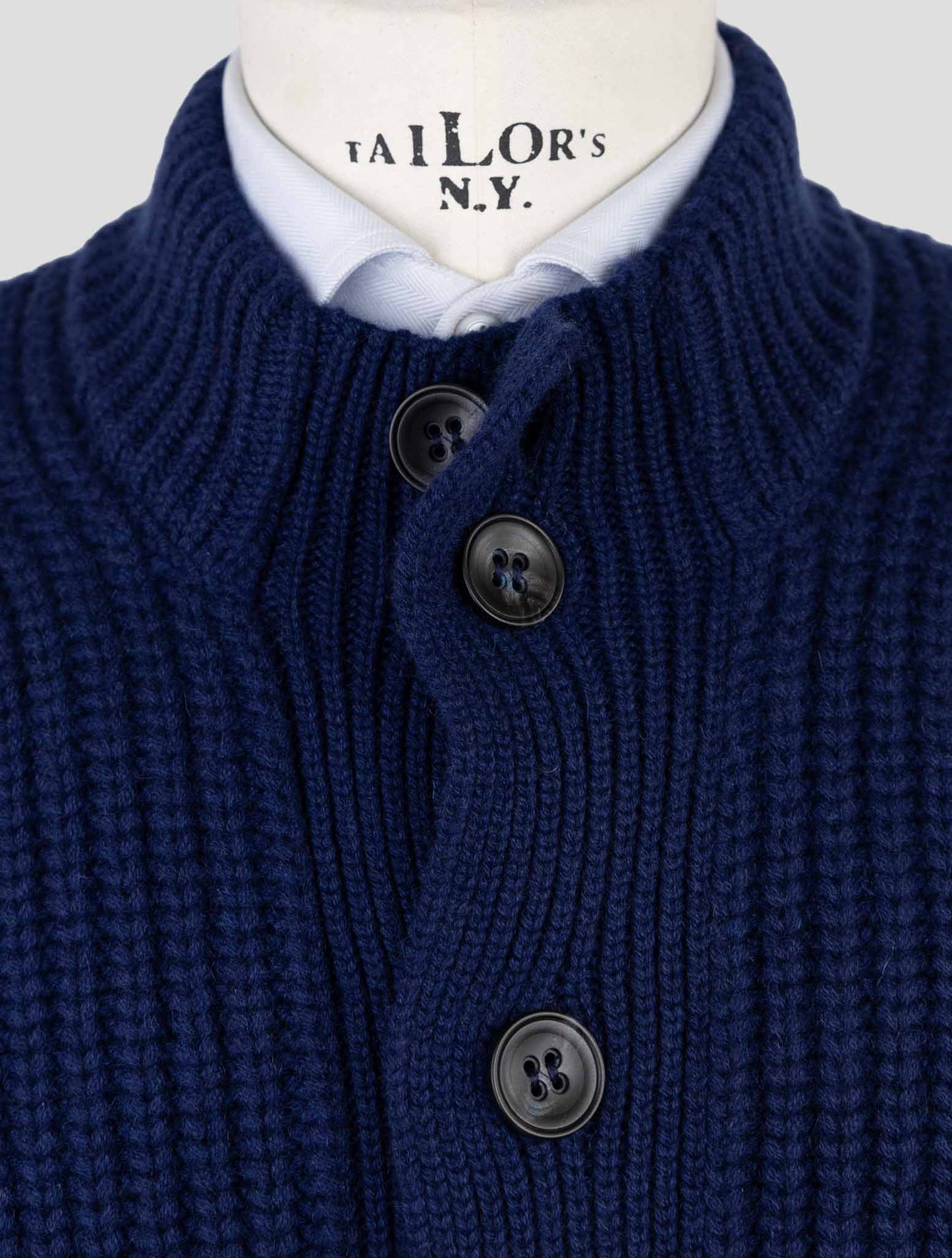 Kiton Blue Cashmere Sweater Cardigan