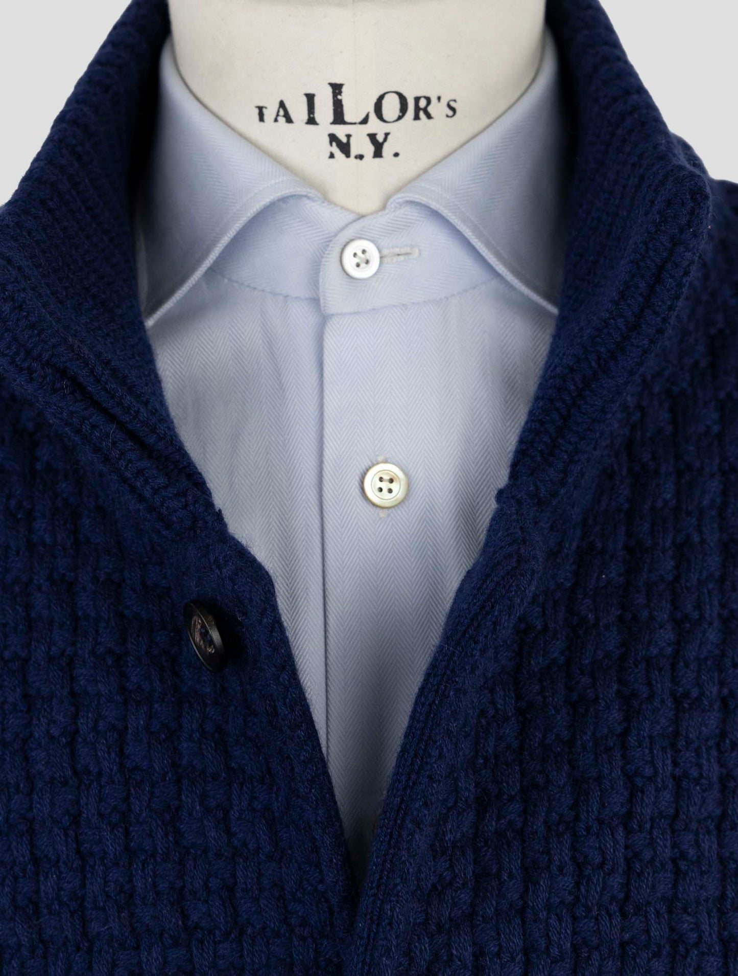 Kiton Blue Cashmere Sweater Cardigan