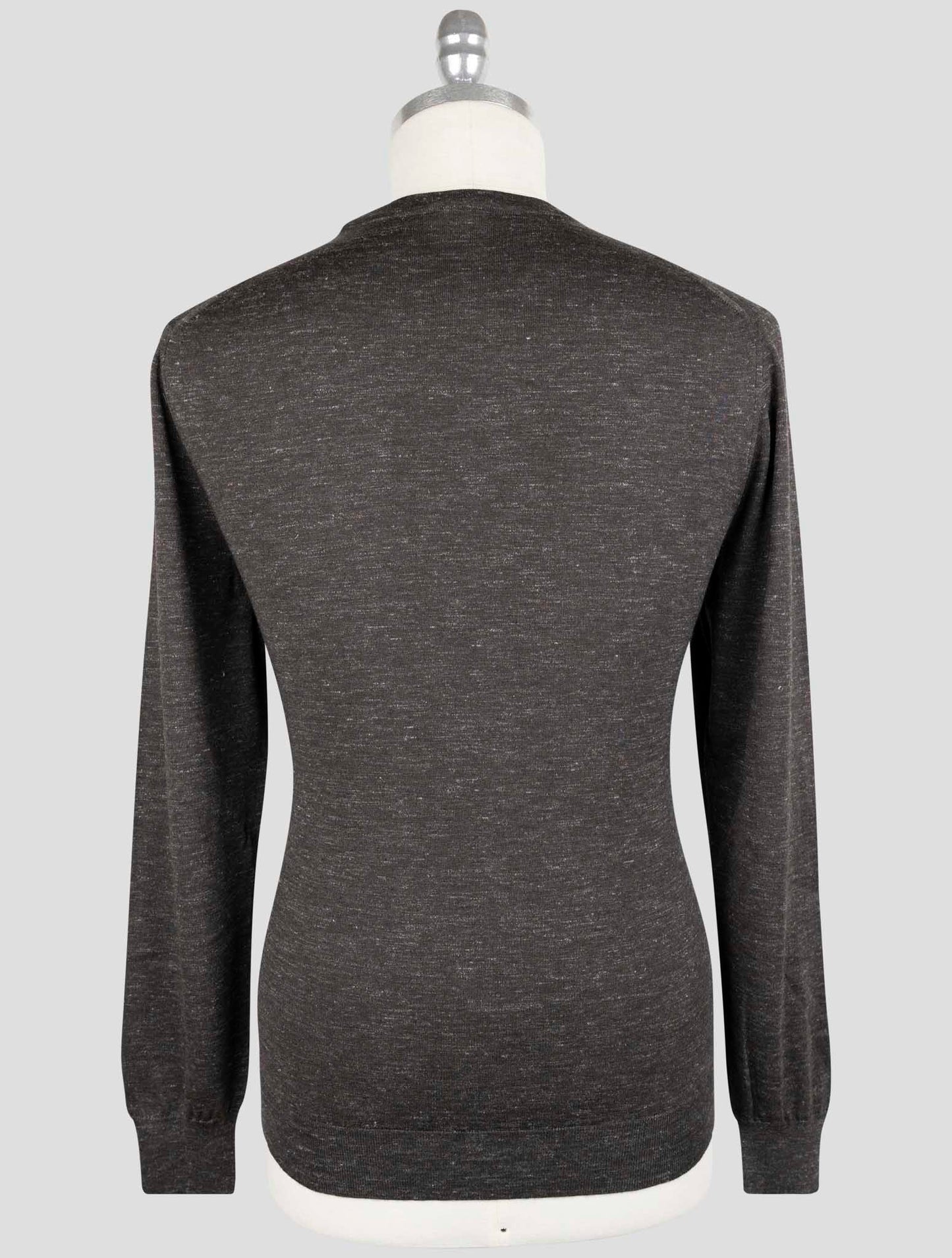 Kiotn Brown Silk Cashmere Linen Sweater Crewneck