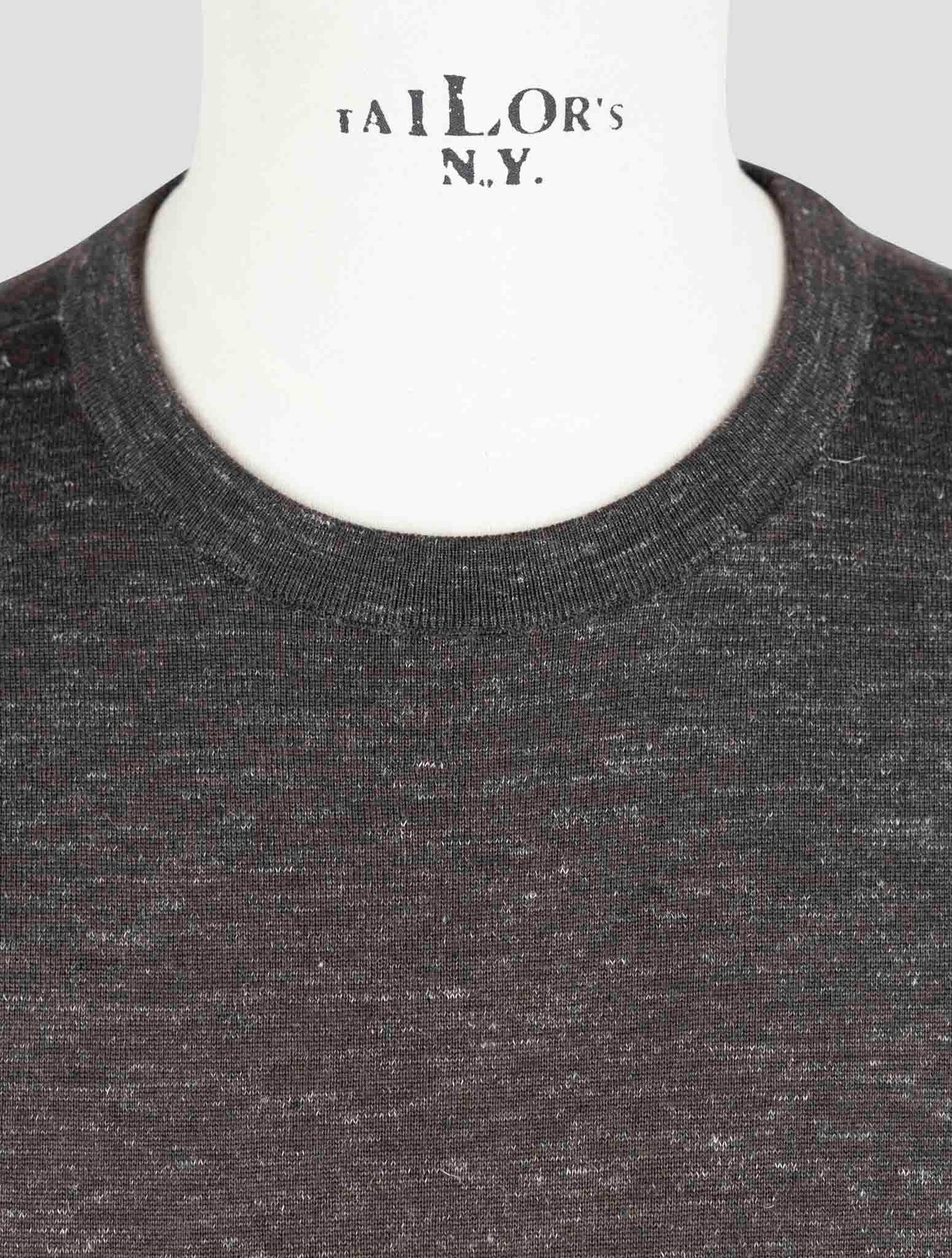 Kiotn Brown Silk Cashmere Linen Sweater Crewneck