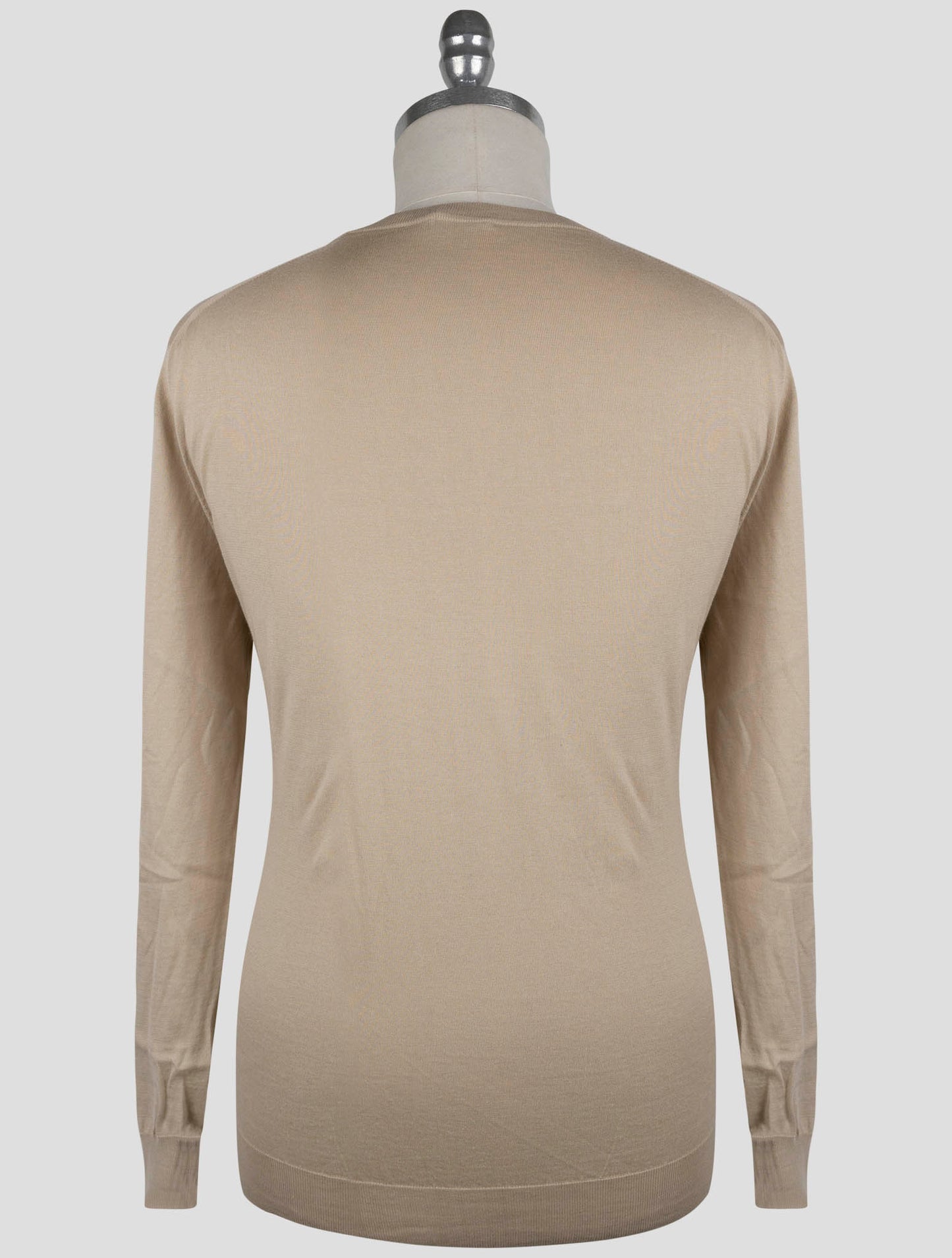 Kiton Beige Cotton Sweater Crewneck