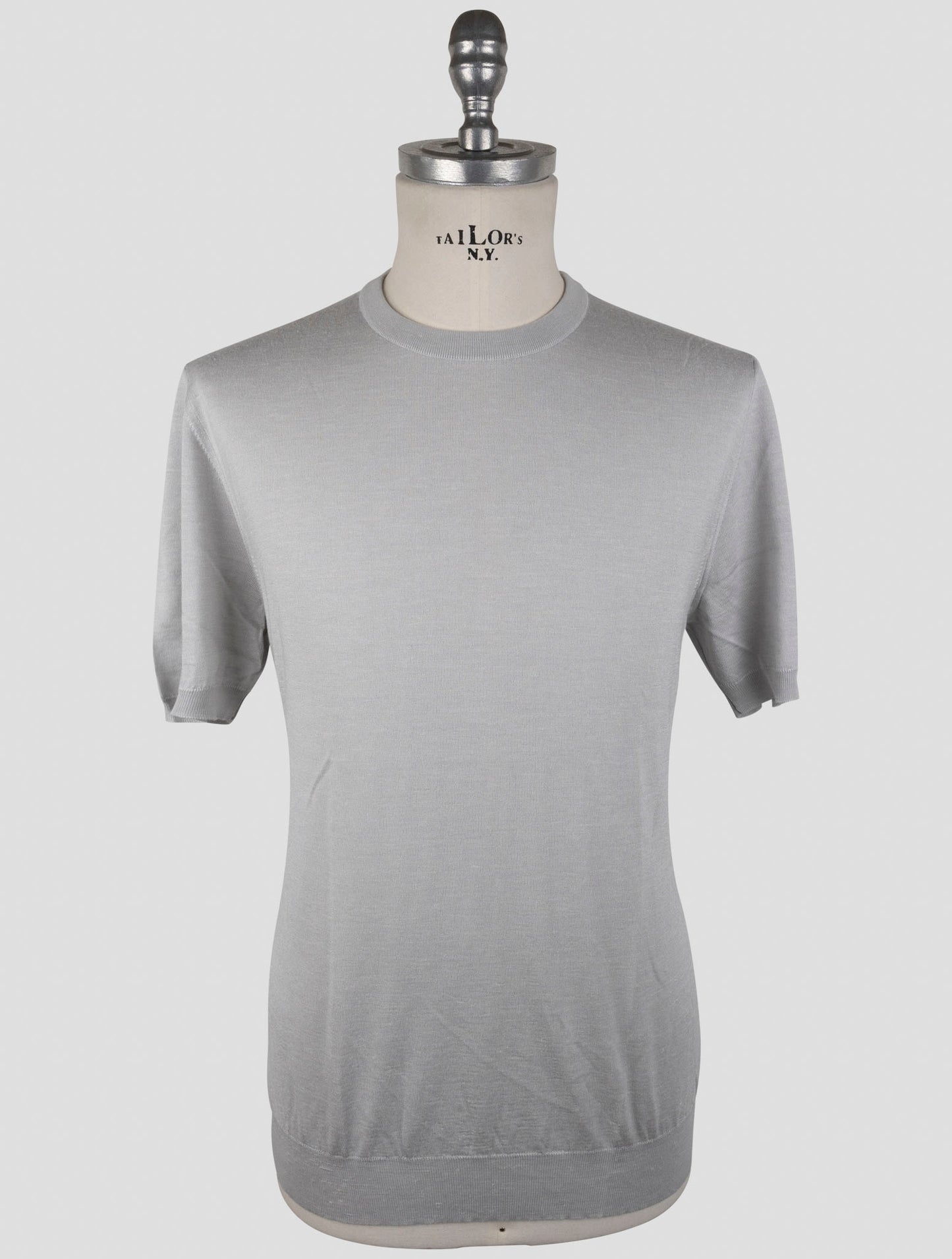 Kiton Gray Silk Cashmere Linen T-Shirt