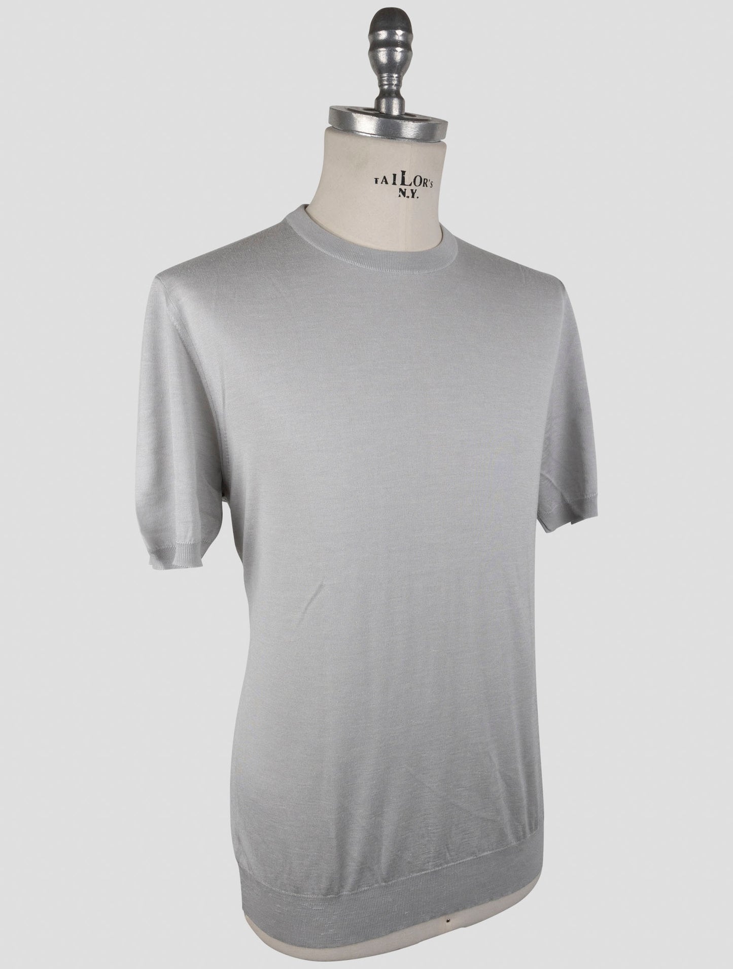 Kiton Gray Silk Cashmere Linen T-Shirt