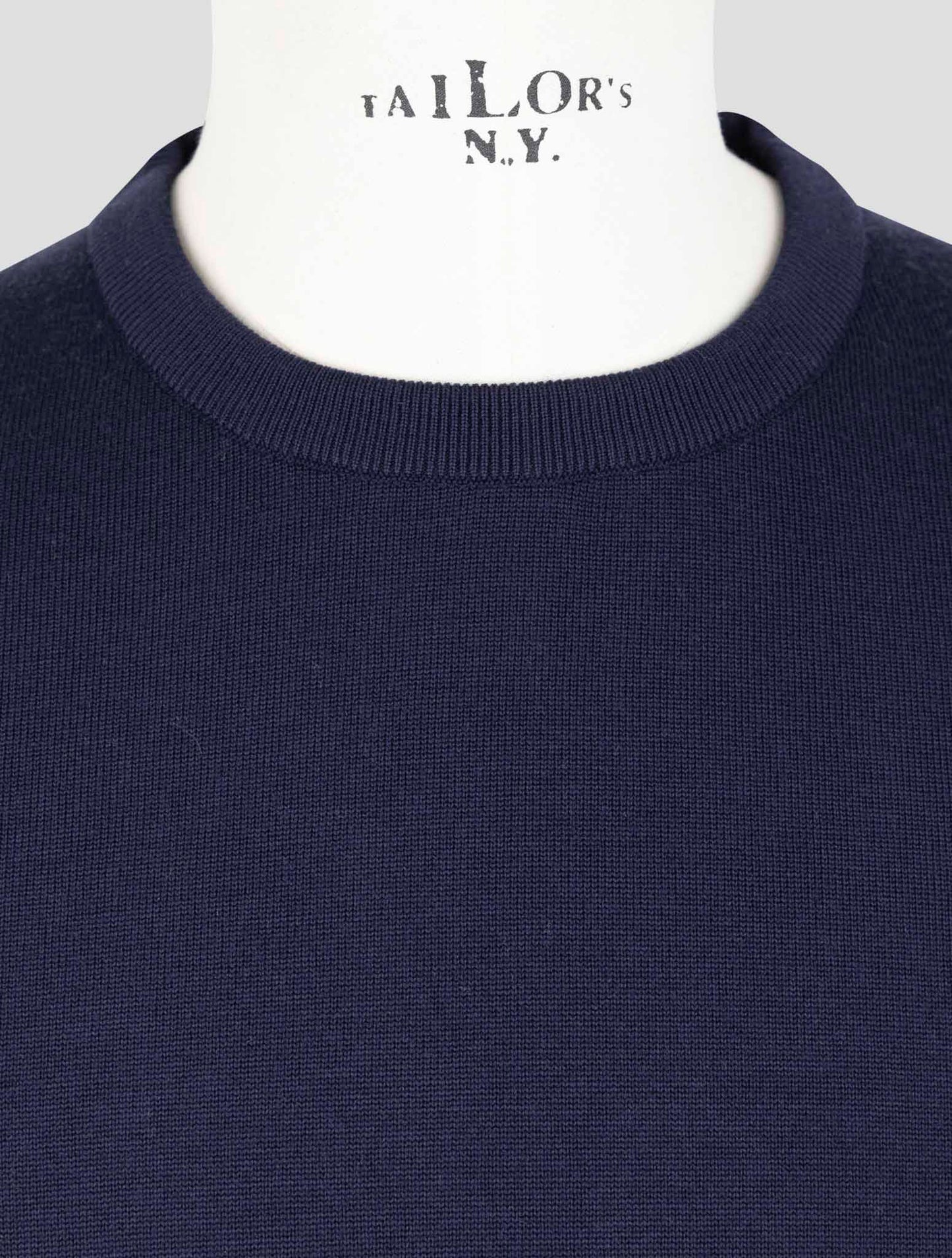Kiton Blue Wool Sweater Crewneck
