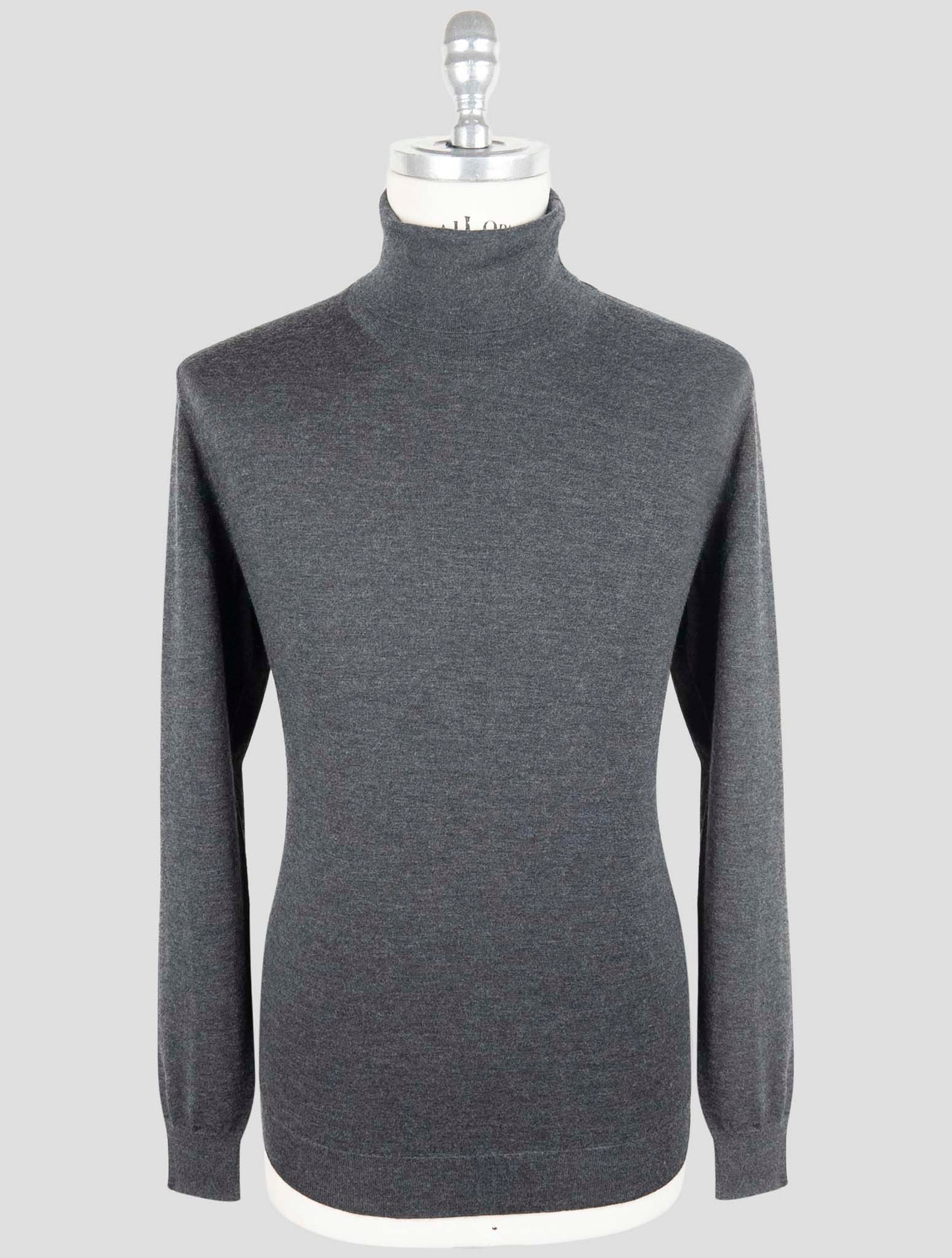 Kiton Gray Silk Cashmere Sweater Turtleneck