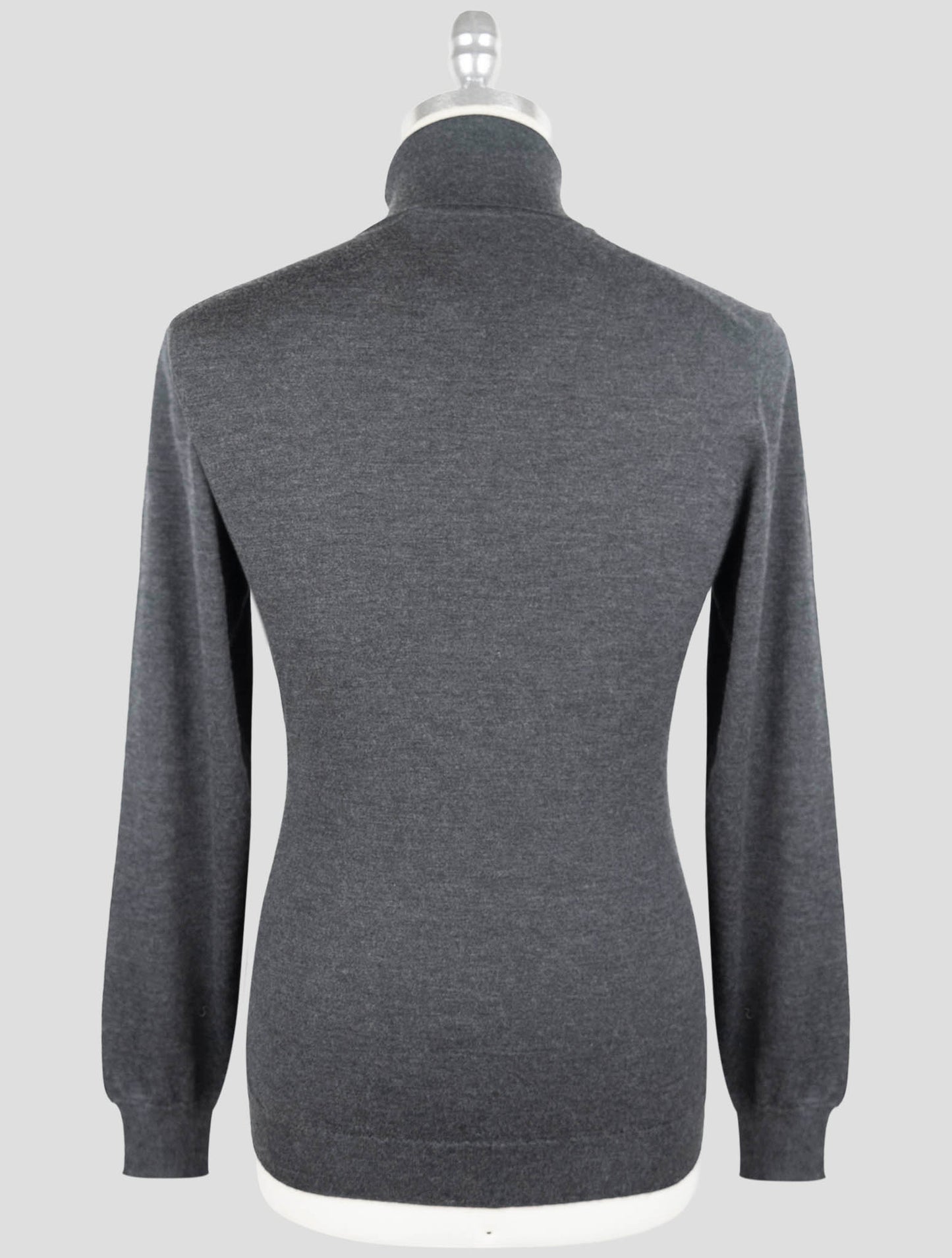 Kiton Gray Silk Cashmere Sweater Turtleneck