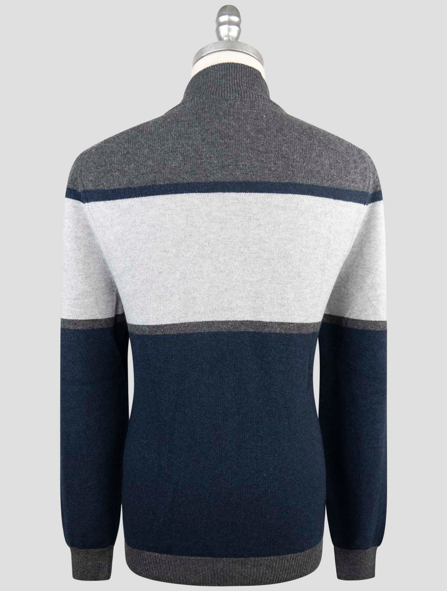 Kiton Gray Cashmere Sweater Half Zip