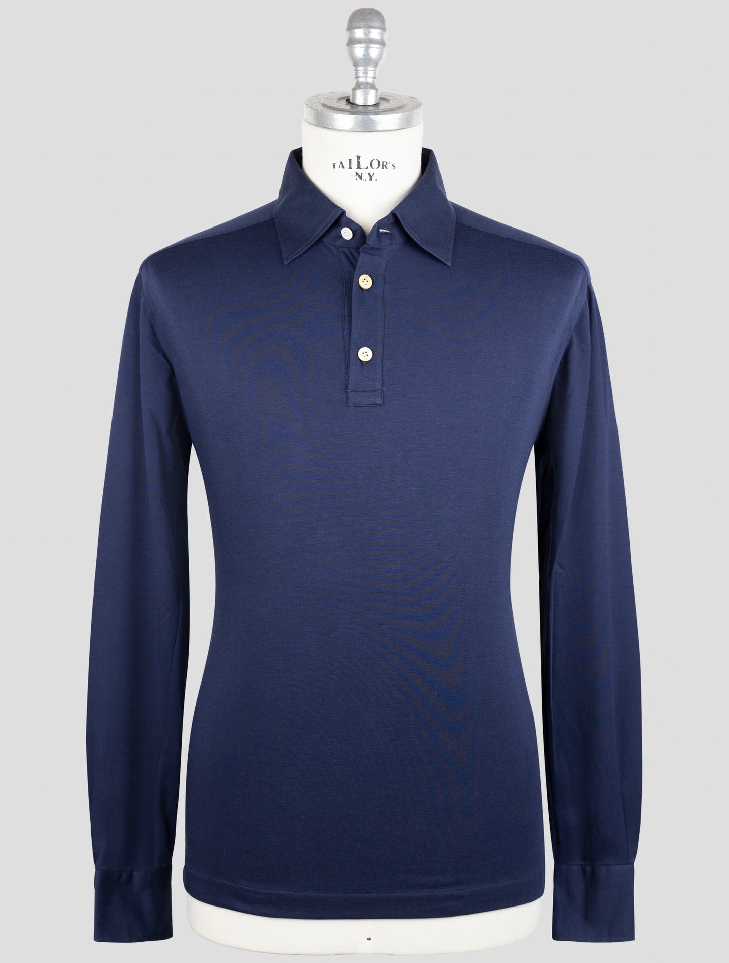 Kiton Blue Cotton Sweater Polo