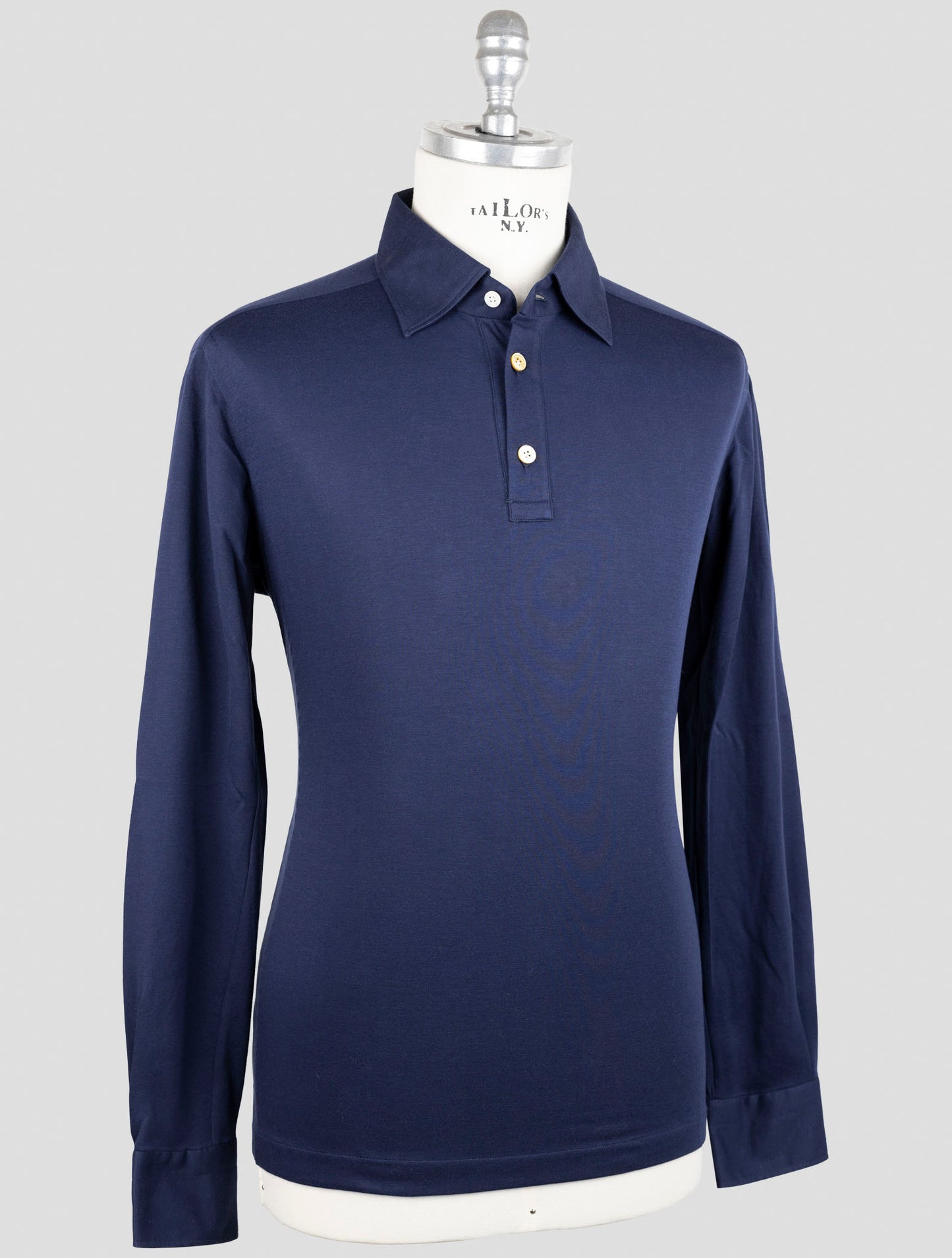 Kiton Blue Cotton Sweater Polo