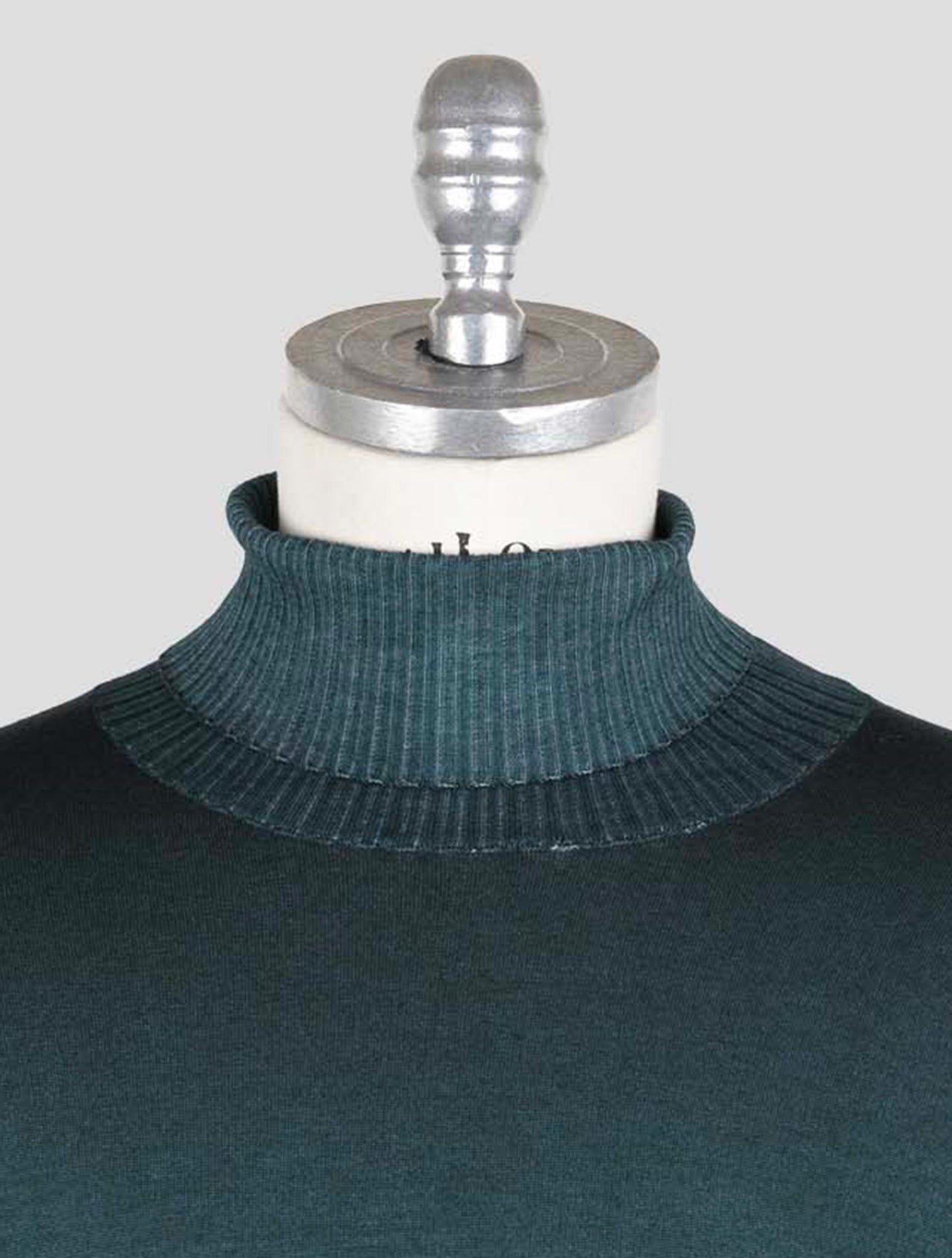 Kiton Green White Cashmere Silk Sweater Turtleneck
