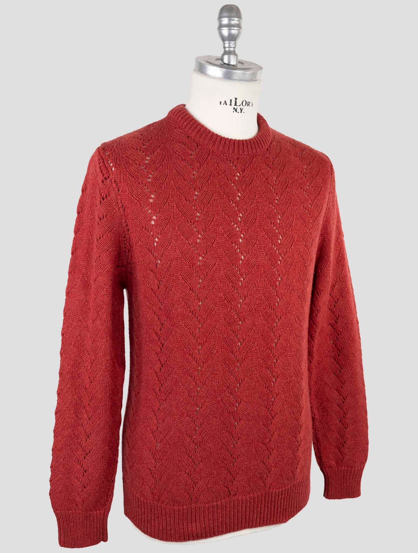 Kiton Red Cashmere Sweater Crewneck