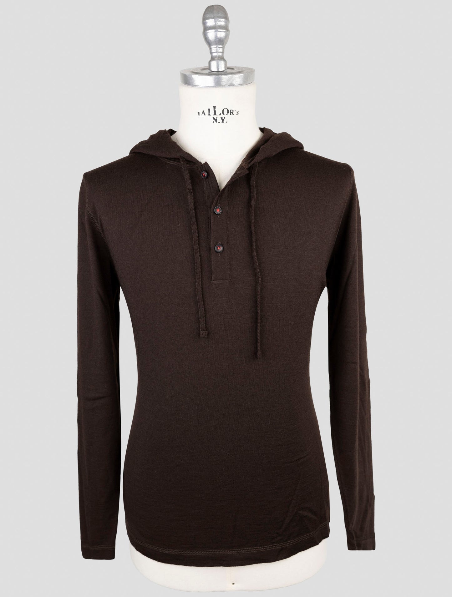 Kiton Brown Cashmere Silk Sweater Hoodie