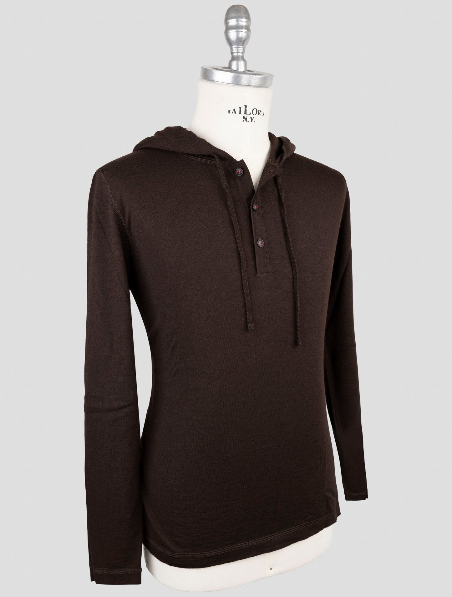Kiton Brown Cashmere Silk Sweater Hoodie