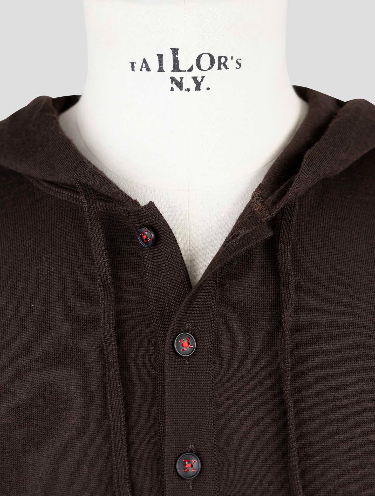 Kiton Brown Cashmere Silk Sweater Hoodie