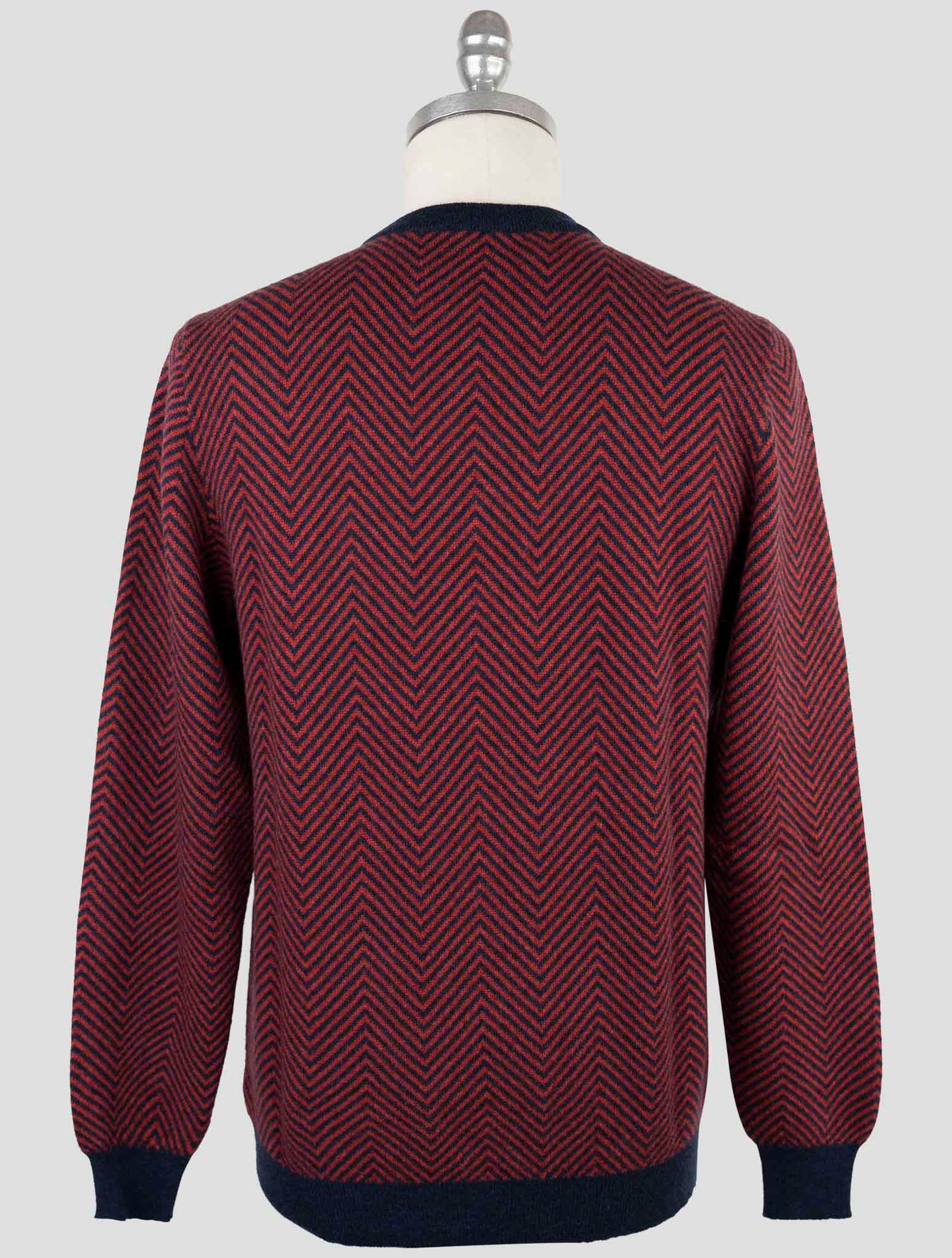 Kiton Red Blue Cashmere Sweater Crewneck