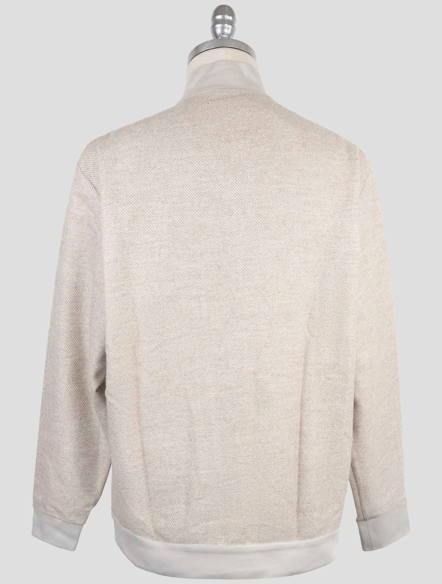 Kiton Beige Cashmere Silk Virgin Wool Sweater Full Zip