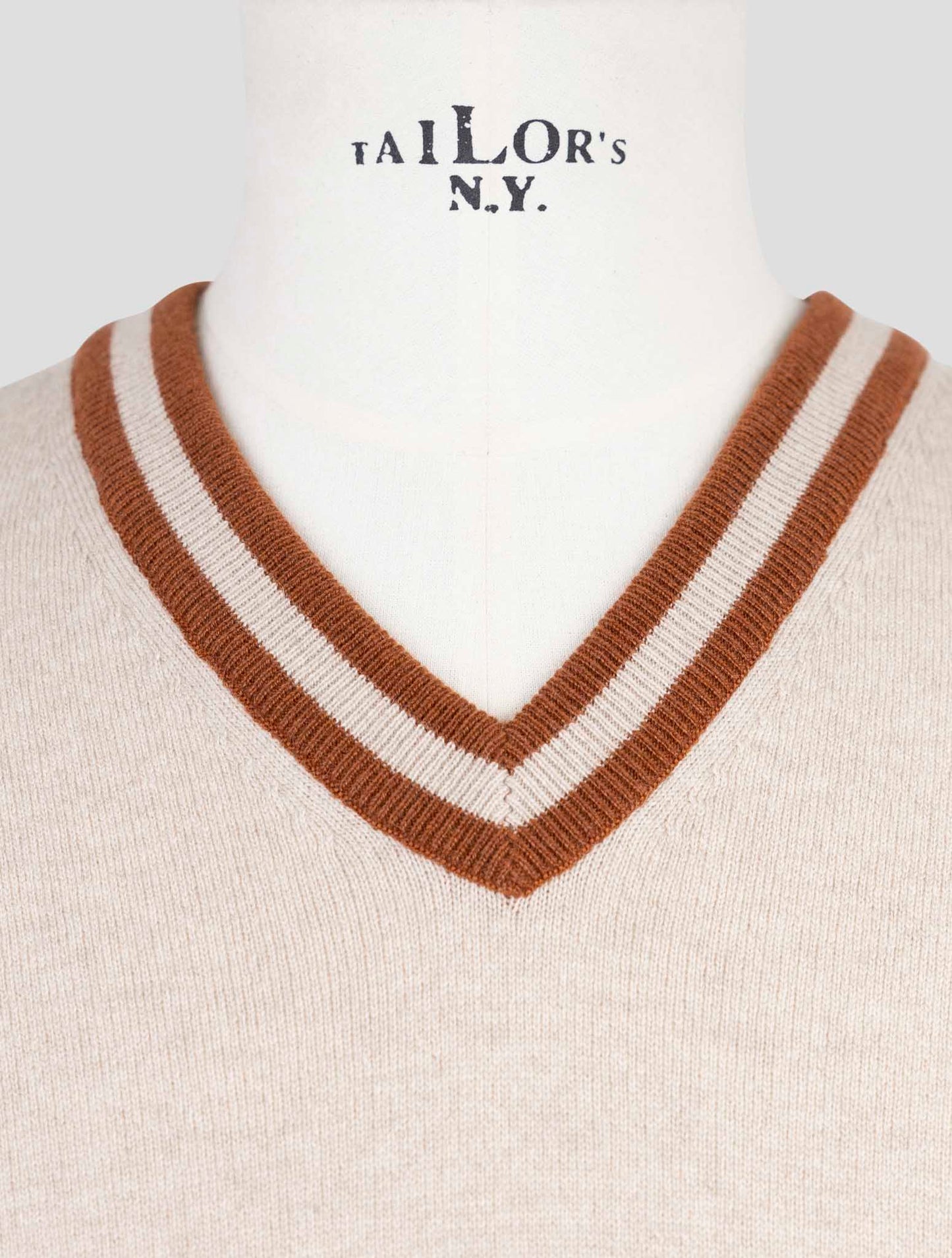 Kiton Brown Cashmere Sweater V-Neck