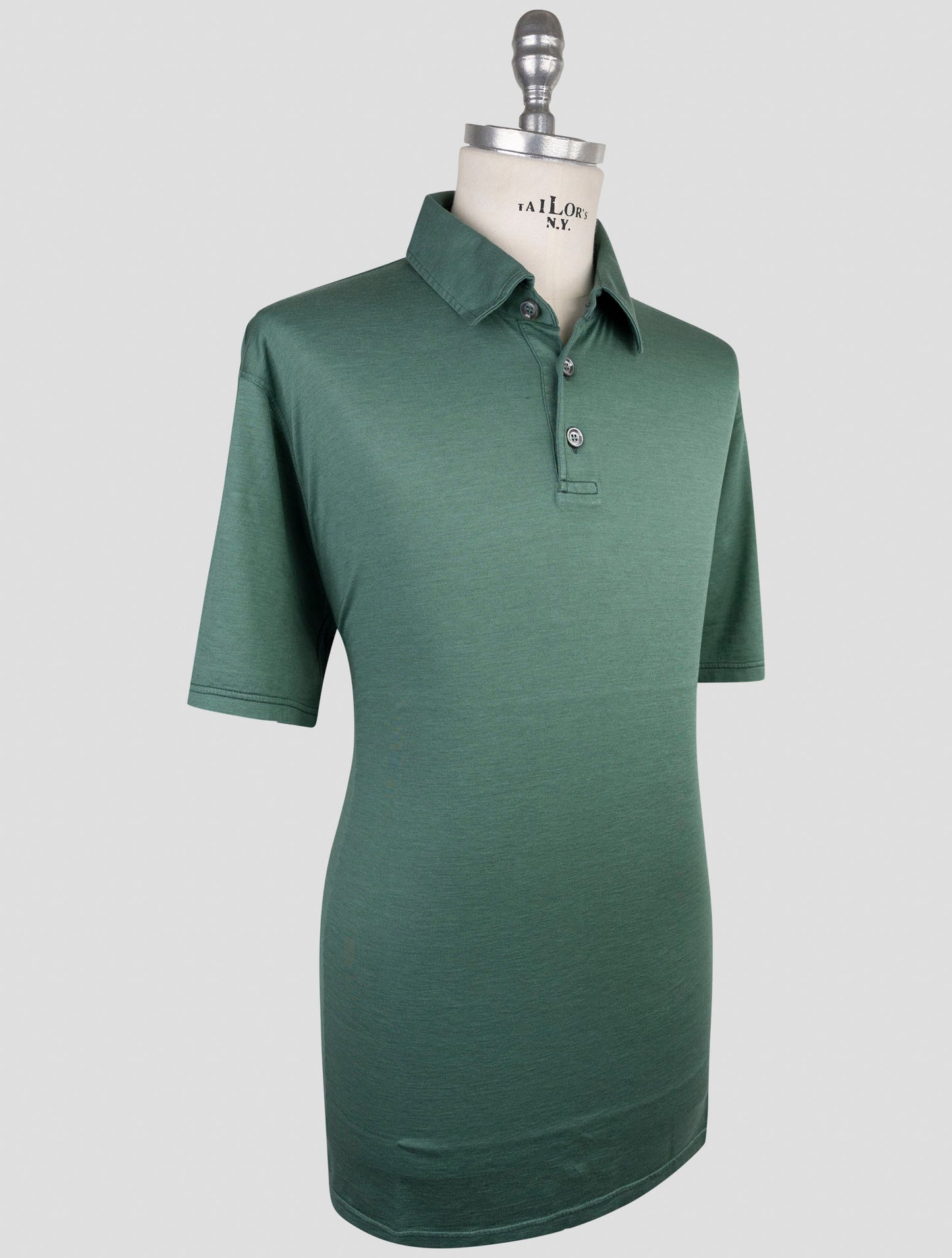 Kiton Green Silk Cotton Polo