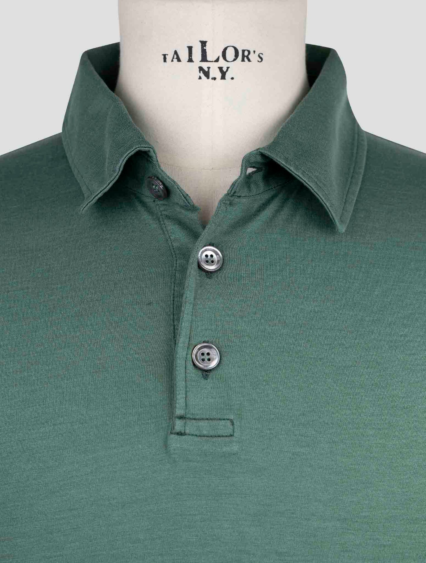 Kiton Green Silk Cotton Polo