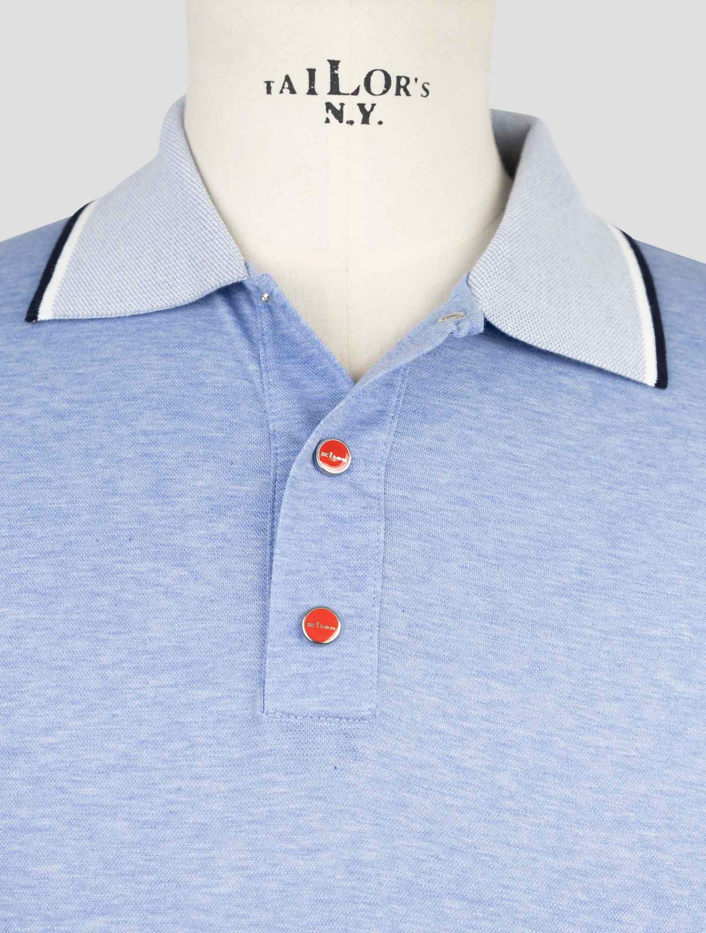Kiton Light Blue Cotton Polo