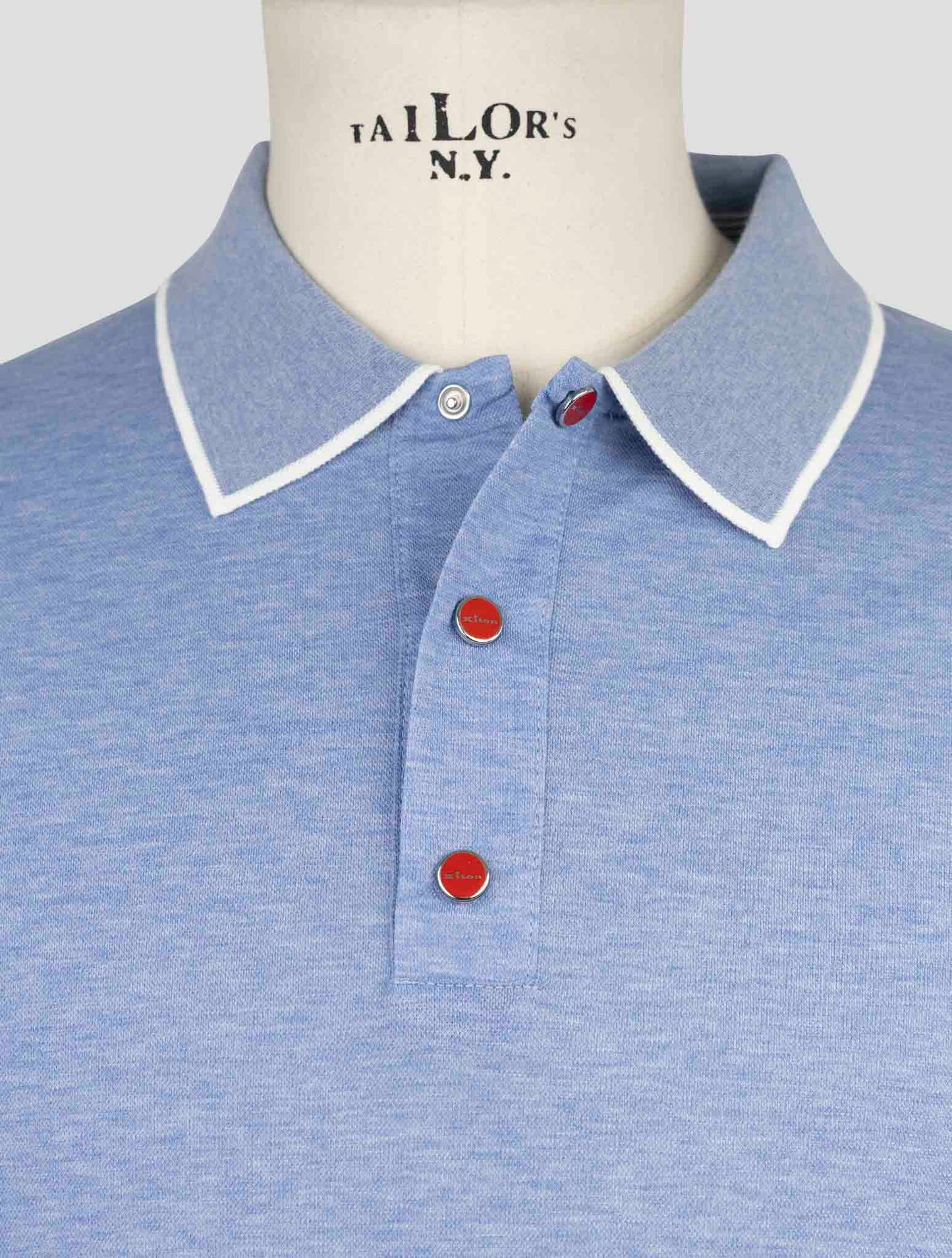 Kiton Light Blue Cotton Polo