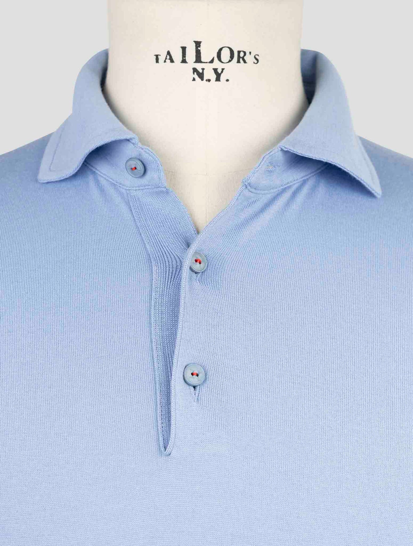 Kiton Light Blue Cotton Polo