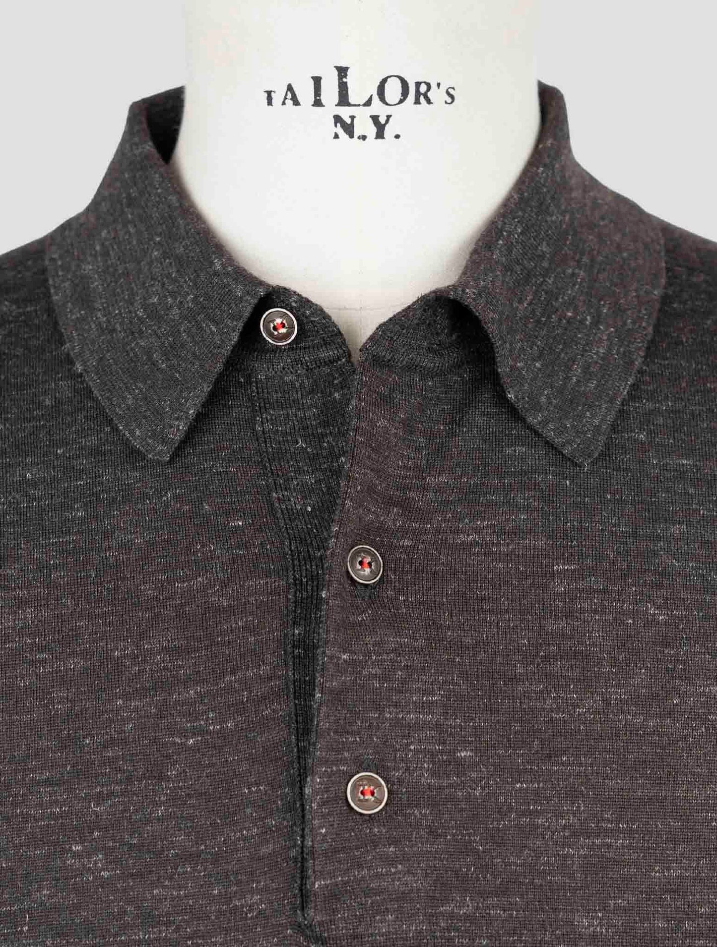 Kiton Brown Silk Cashmere Linen Polo