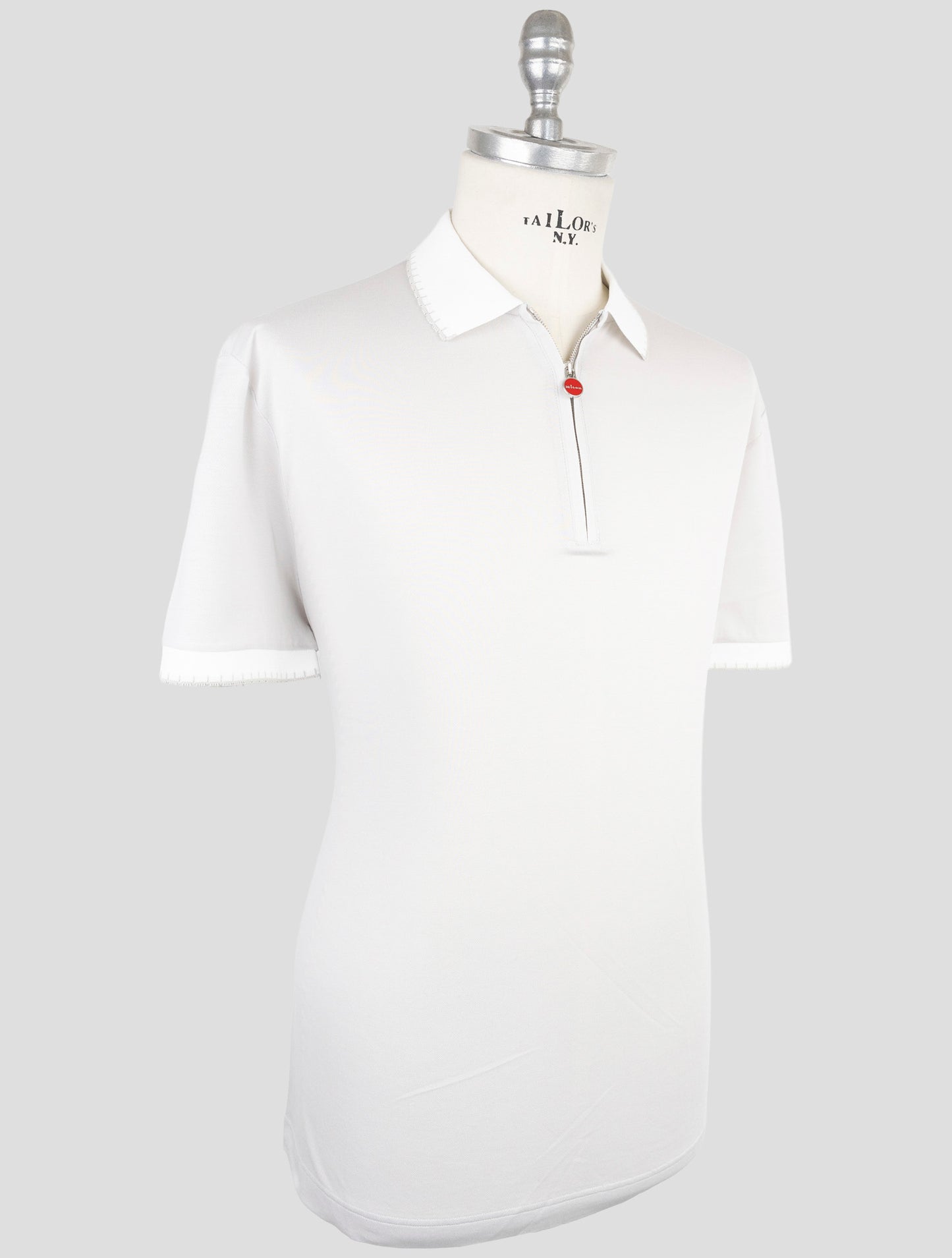 Kiton Gray Cotton Polo Half Zip