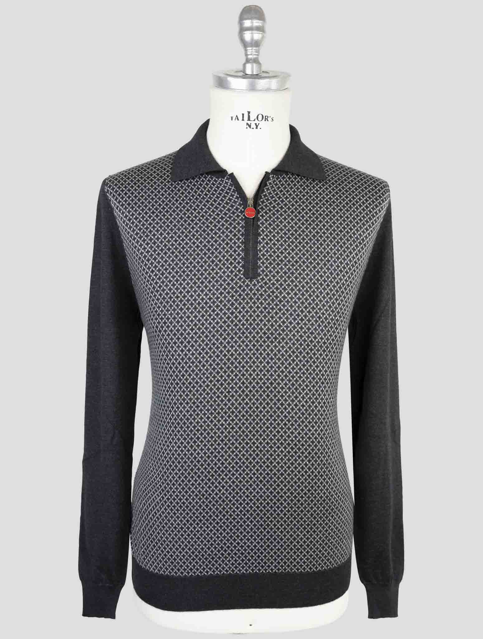 Kiton Blue Cashmere Silk Sweater Polo