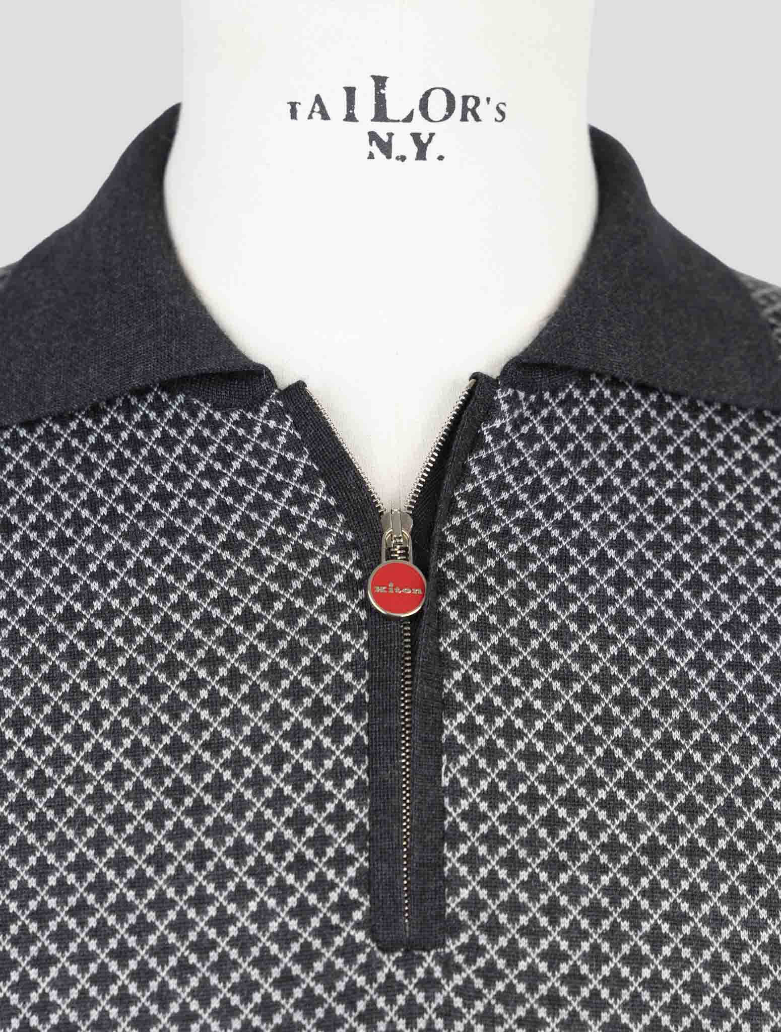 Kiton Blue Cashmere Silk Sweater Polo