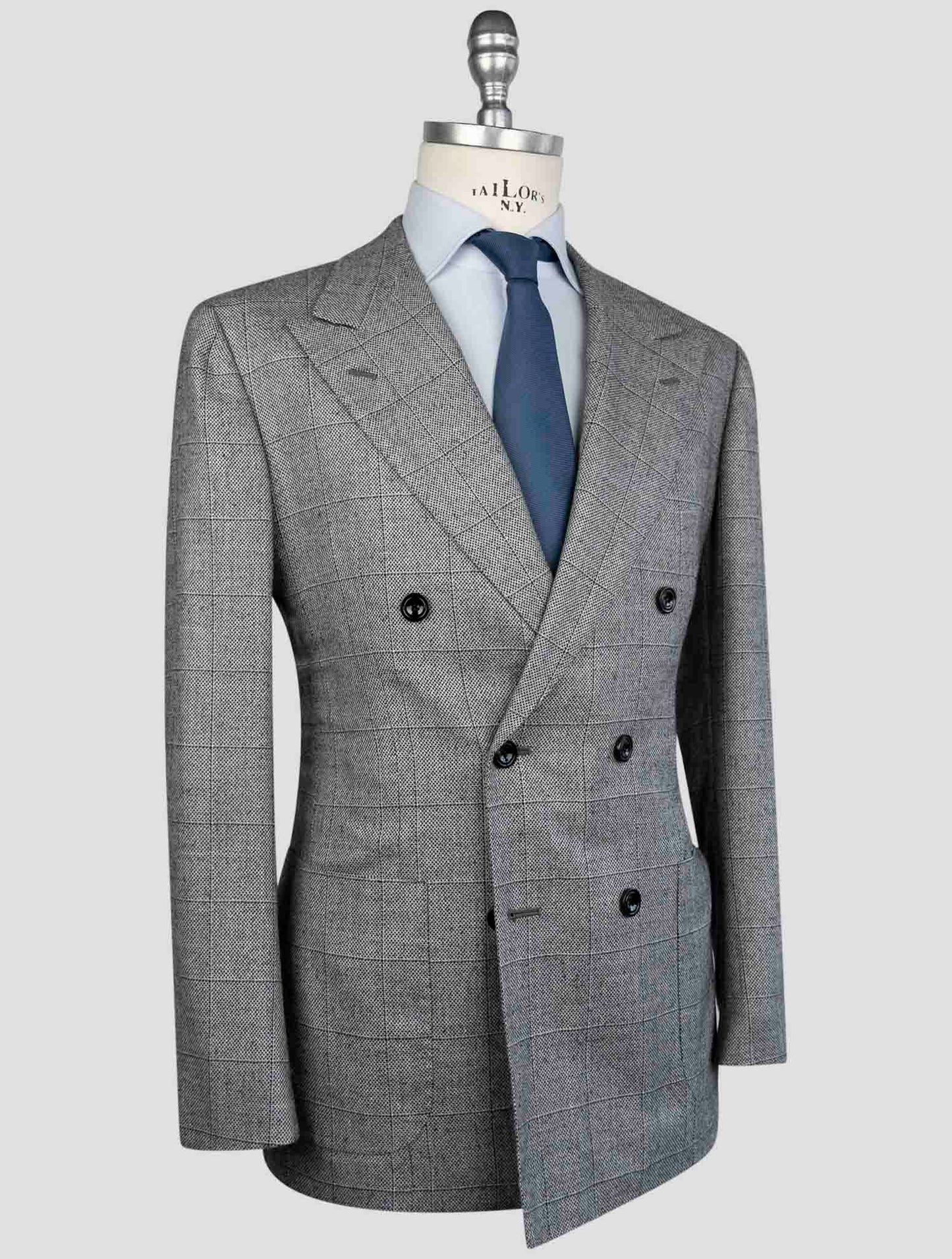 Kiton Gray Cashmere Silk Linen Suit
