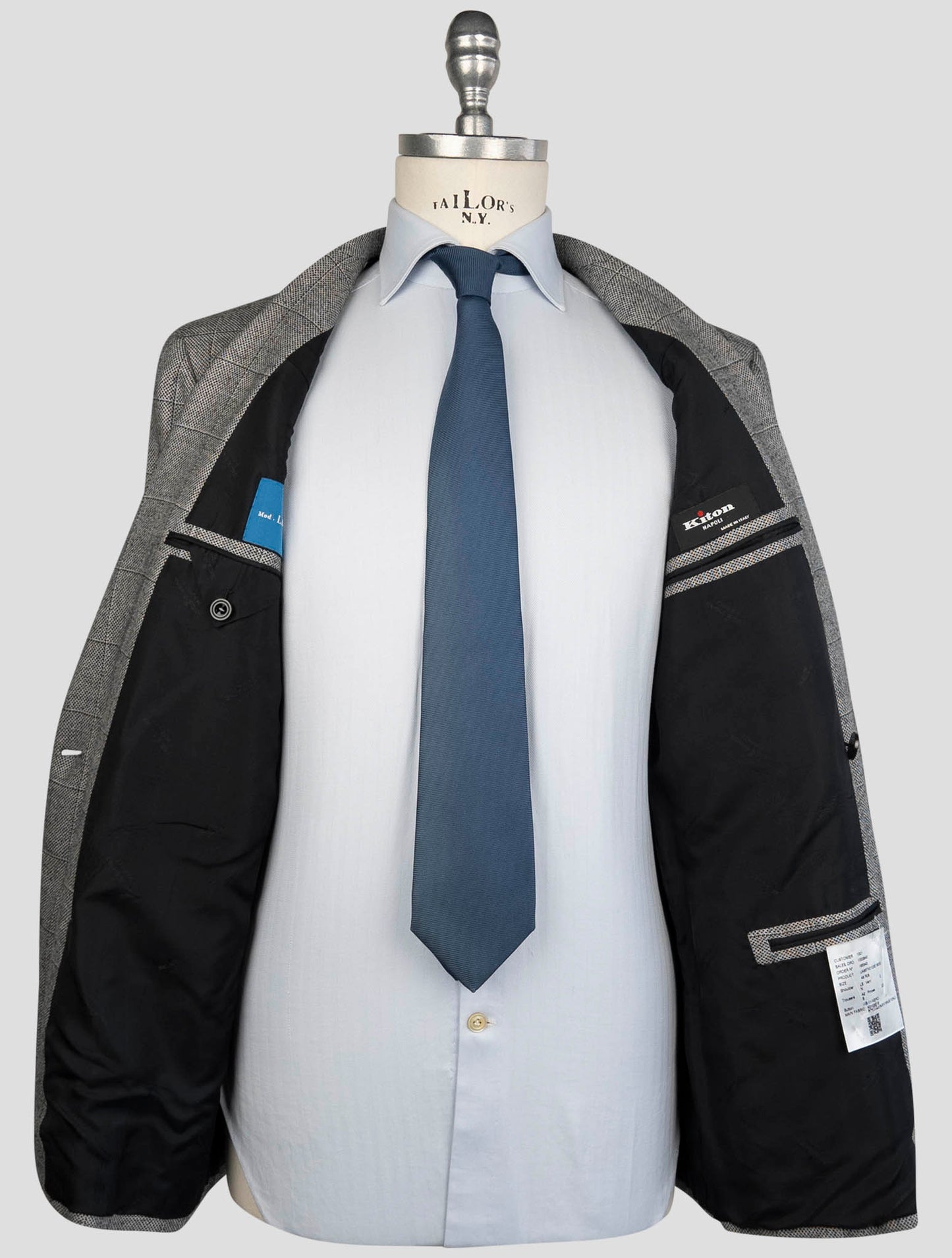 Kiton Gray Cashmere Silk Linen Suit