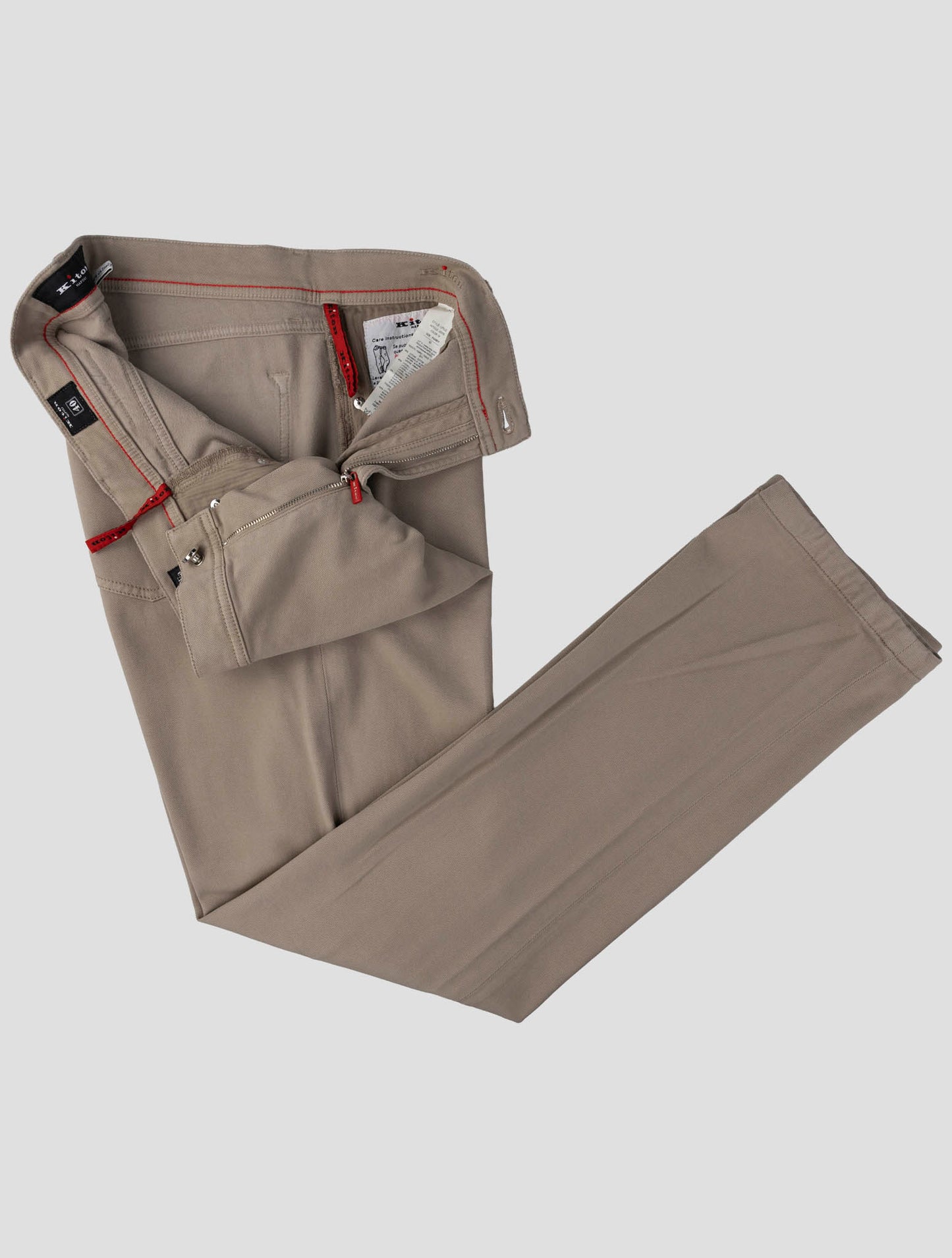 Kiton Beige Cotton Lyocell Ea Jeans